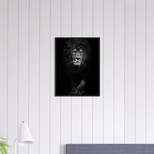 Canvanation Print Material 45x60 cm / 18x24″ Tableau Lion Street Art Avec Couronne Noir Blanc