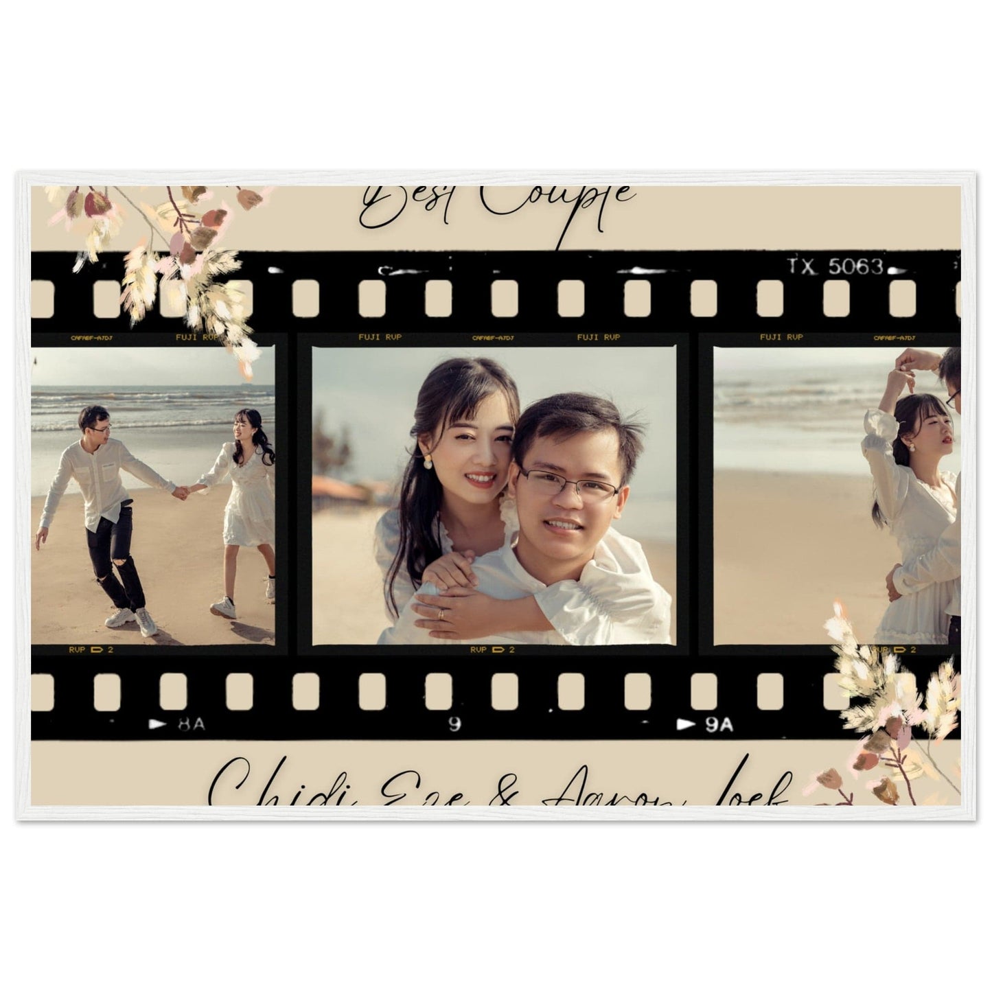 Canvanation Print Material 60x90 cm / 24x36″ / Blanc Cadre Photos Pele Mele Couple 'Best Couple"