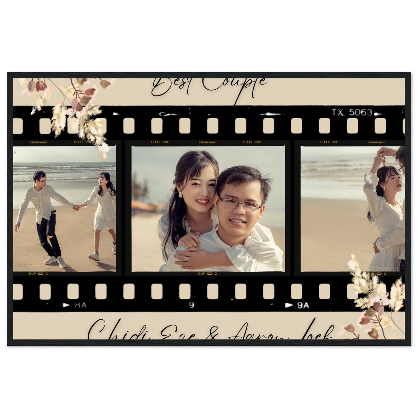 Canvanation Print Material 60x90 cm / 24x36″ / Noir Cadre Photos Pele Mele Couple 'Best Couple"