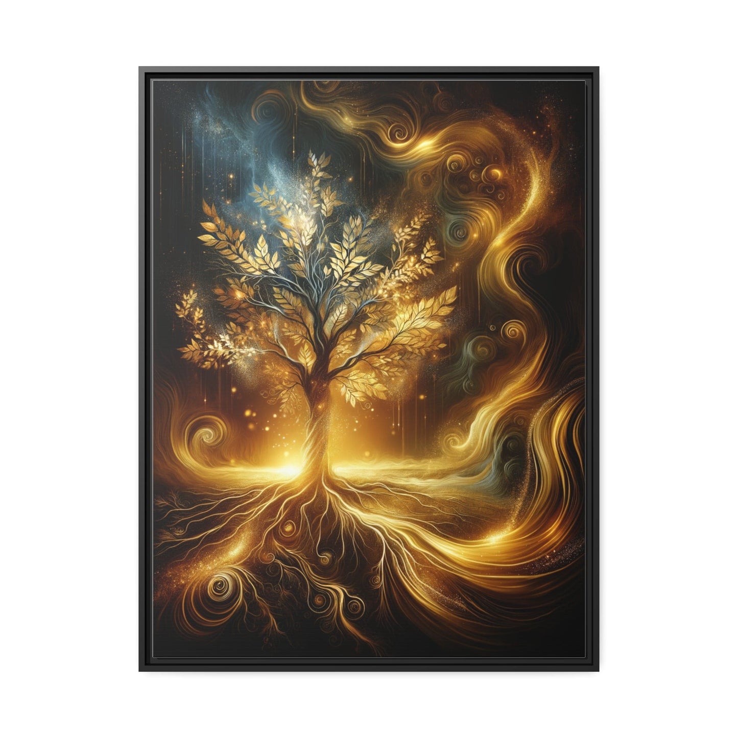 Printify Canvas 101.60 Cm" x 76.20 Cm" (Vertical) Tableau L'arbre de vie en or étincelant: la puissance et la beauté de la nature sublimées