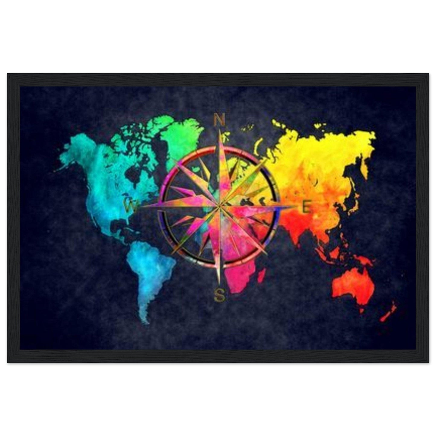 Canvanation Print Material 30x45 cm / 12x18″ Tableau Carte Du Monde - Au-Delà des Frontières