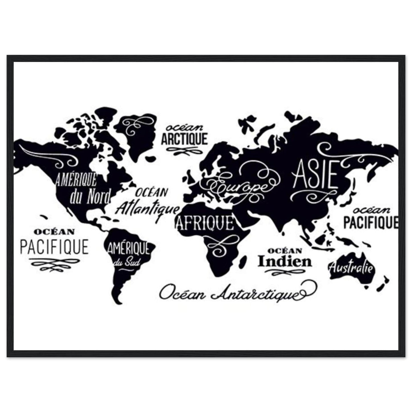 Canvanation Print Material 60x80 cm / 24x32″ Tableau Planisphere Du Monde - Le Monde à Portée de Vue