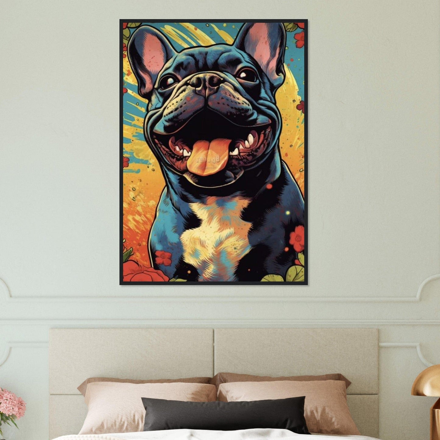 Canvanation Print Material Tableau Chien - Les traces du bonheur