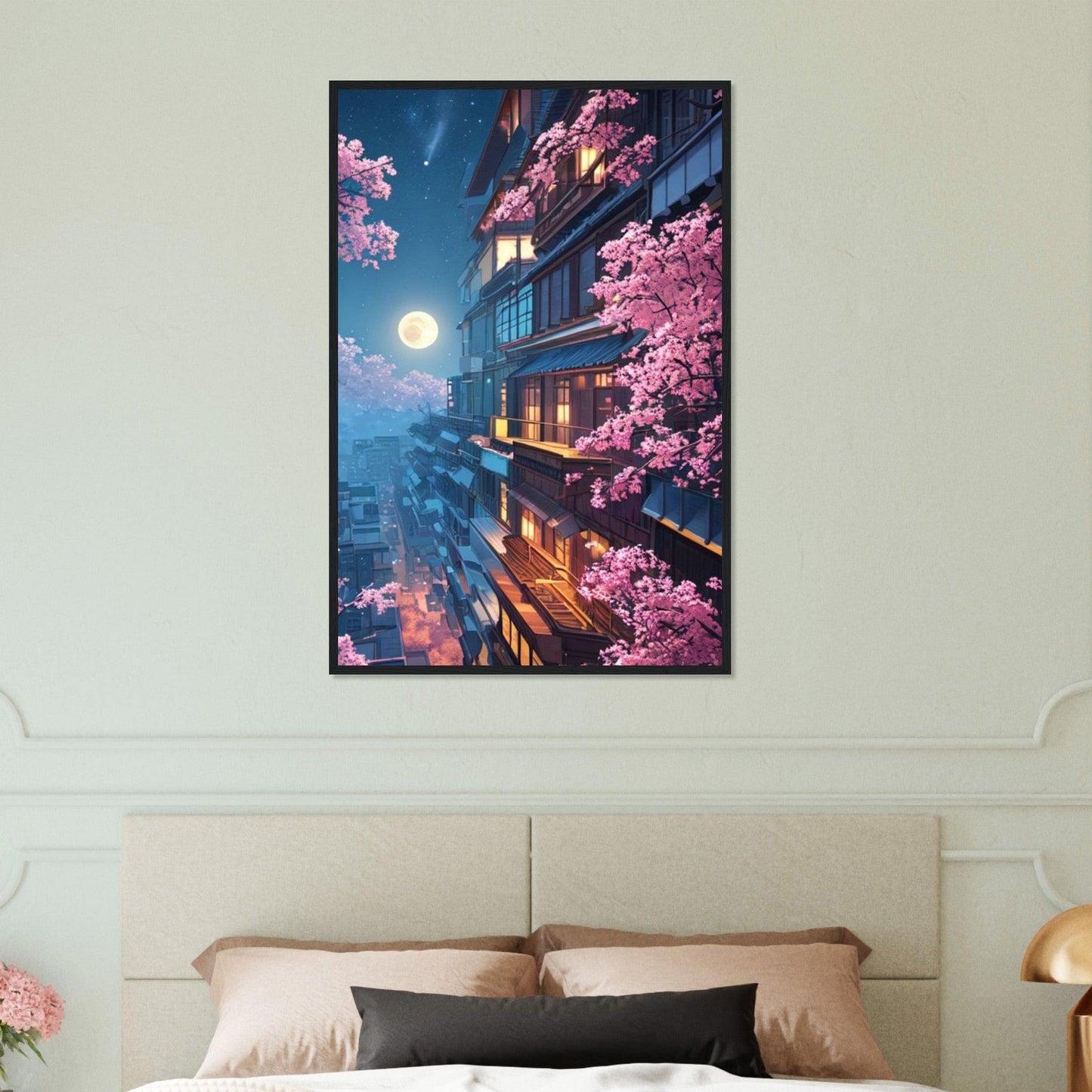 Canvanation Print Material 60x90 cm / 24x36″ Tableau Fleurs De Cerisier Pagode