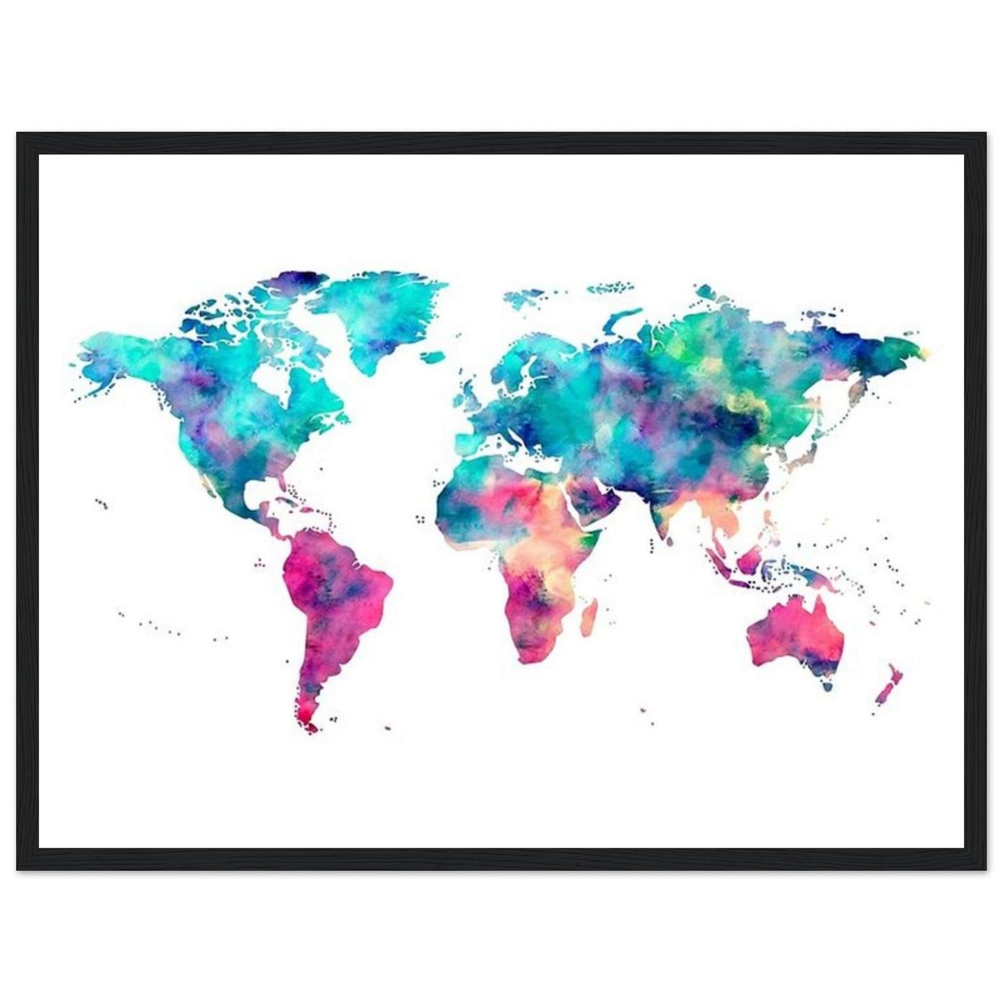 Canvanation Print Material 45x60 cm / 18x24″ Tableau Planisphere Du Monde - Terres Lointaines