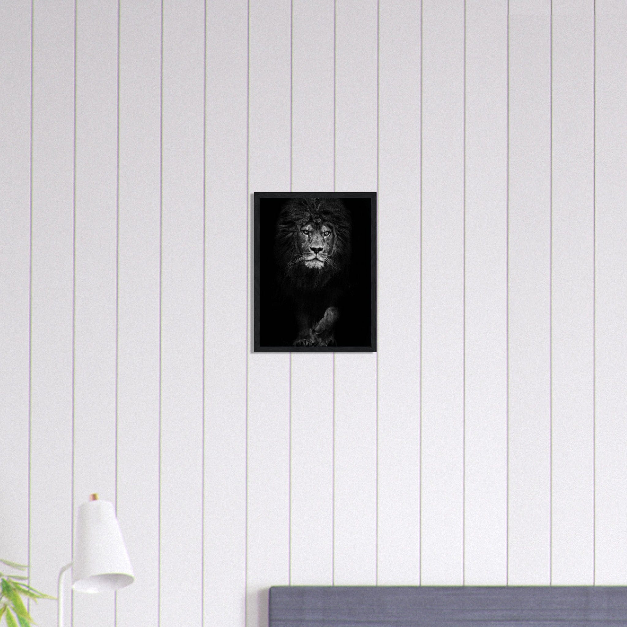 Canvanation Print Material 30x40 cm / 12x16″ Tableau Lion Street Art Avec Couronne Noir Blanc