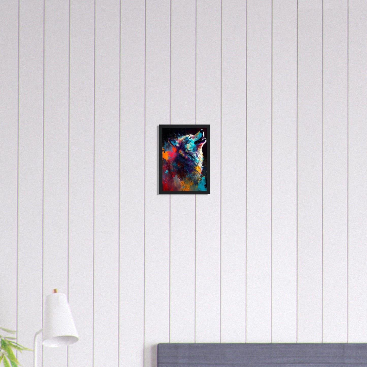 Canvanation Print Material A4 21x29.7 cm / 8x12″ Tableau Loup Peinture Multicolore