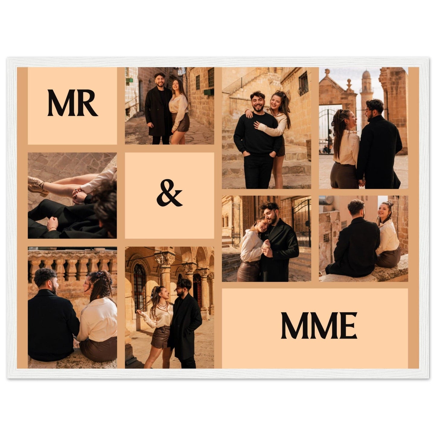 Canvanation Print Material 45x60 cm / 18x24″ / Blanc Cadre Photo Pele Mele Couple "Mr & Mme"