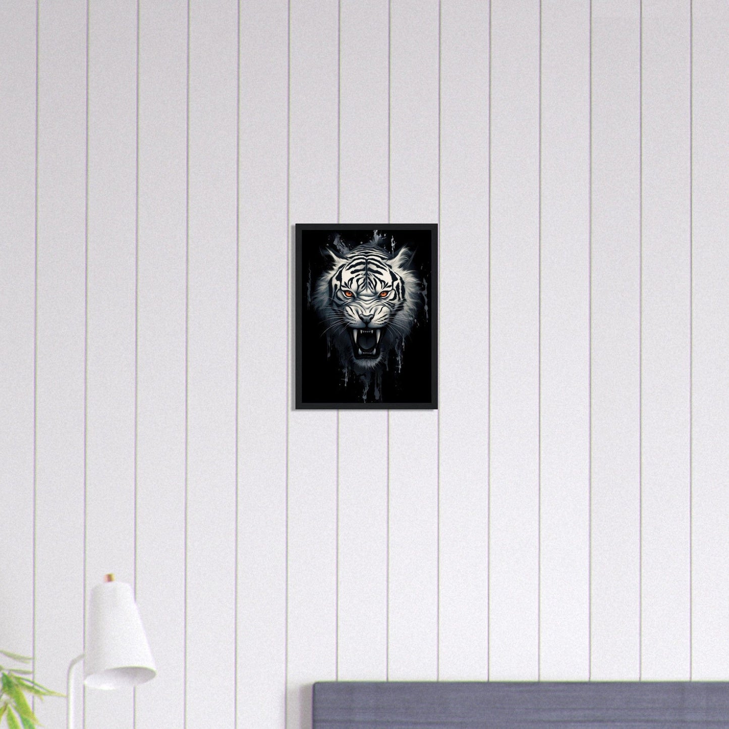 Canvanation Print Material 30x40 cm / 12x16″ Tableau Tigre Blanc qui Rugit