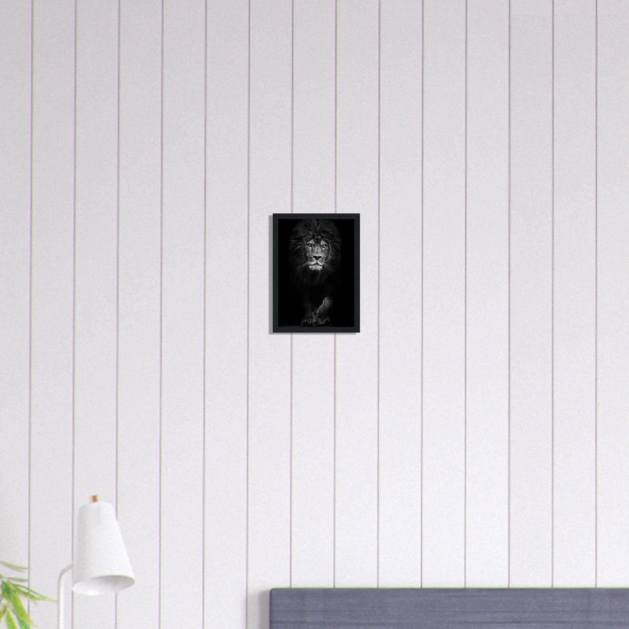 Canvanation Print Material A4 21x29.7 cm / 8x12″ Tableau Lion Street Art Avec Couronne Noir Blanc