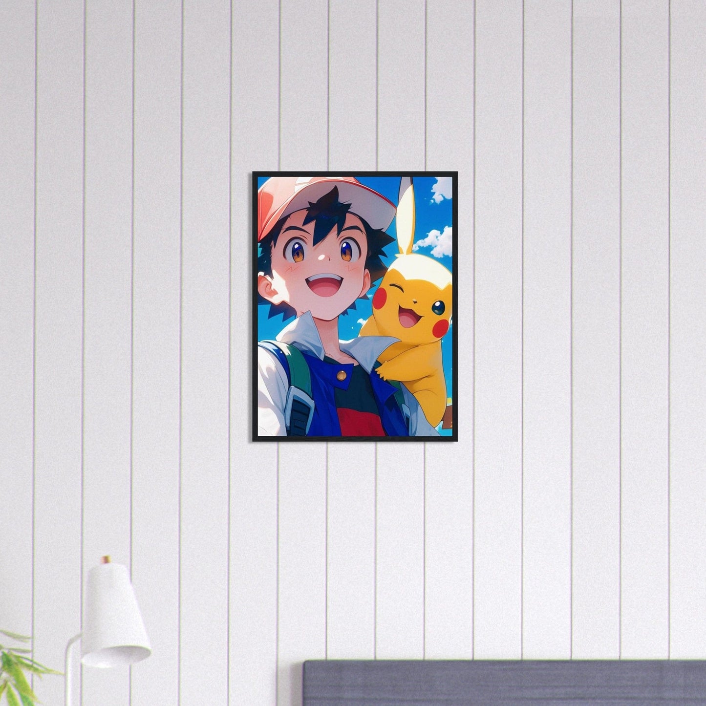 Canvanation Print Material 45x60 cm / 18x24″ Tableau Pokémon Sacha Et Pikachu