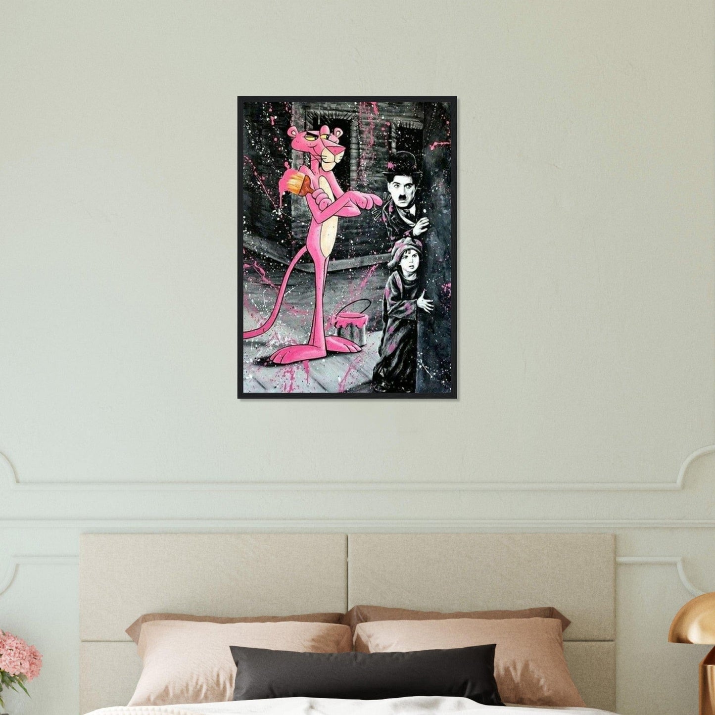 Canvanation Print Material 50x70 cm / 20x28″ Tableau Street Art La panthère rose