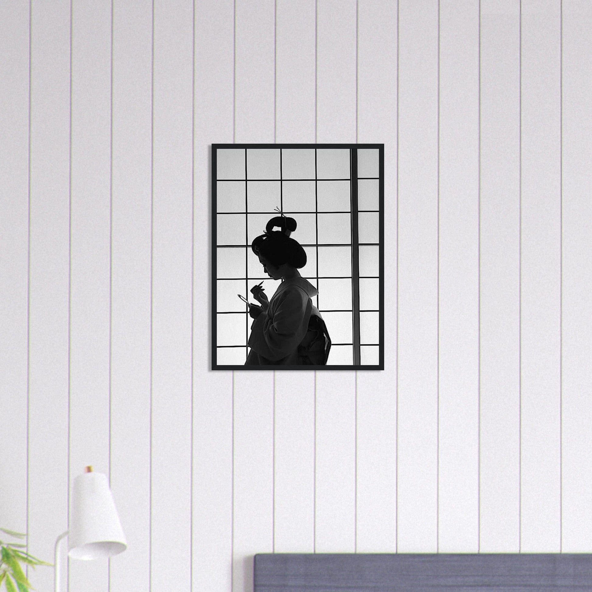 Canvanation Print Material Tableau Japon Geisha Noir Et Blanc