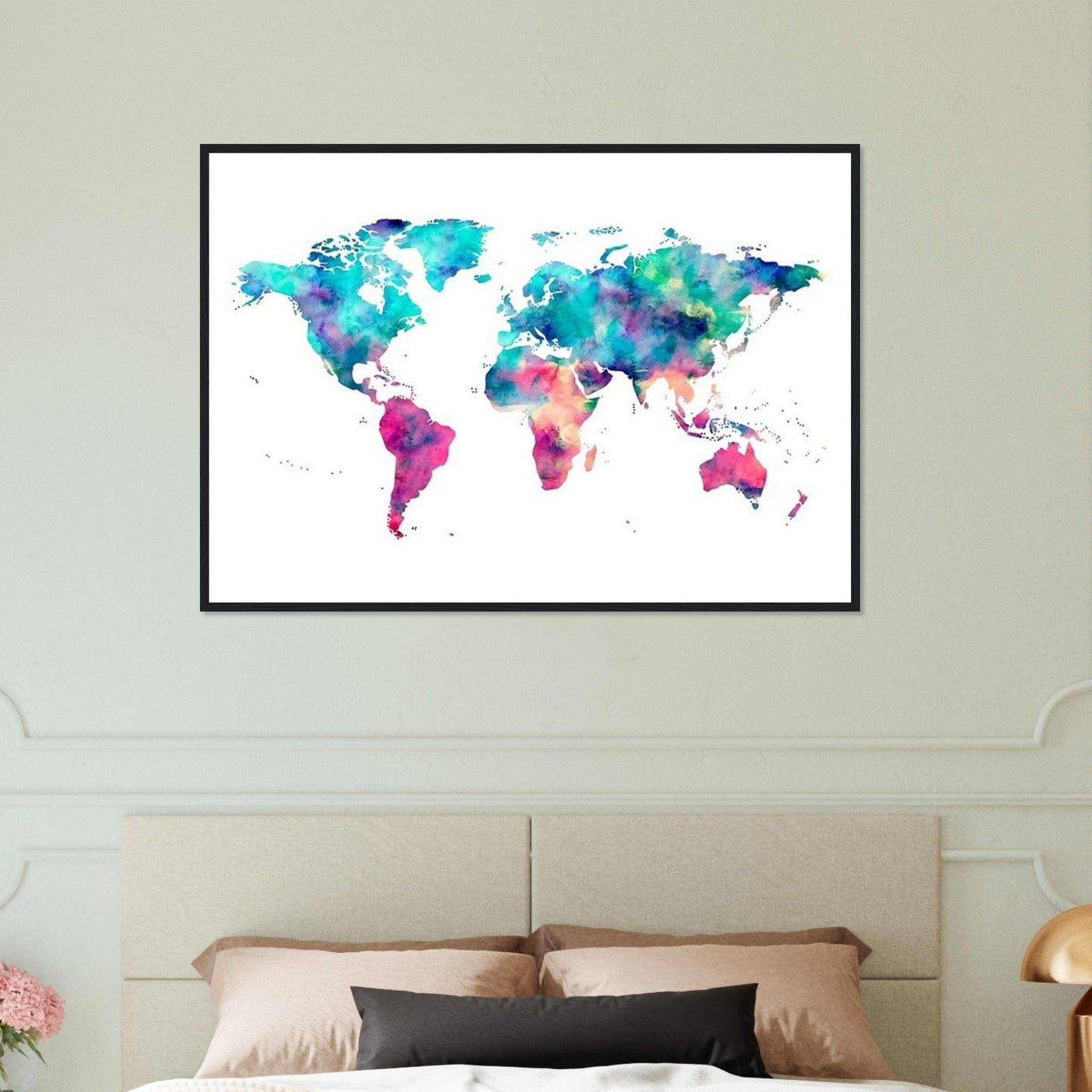 Canvanation Print Material Tableau Planisphere Du Monde - Terres Lointaines