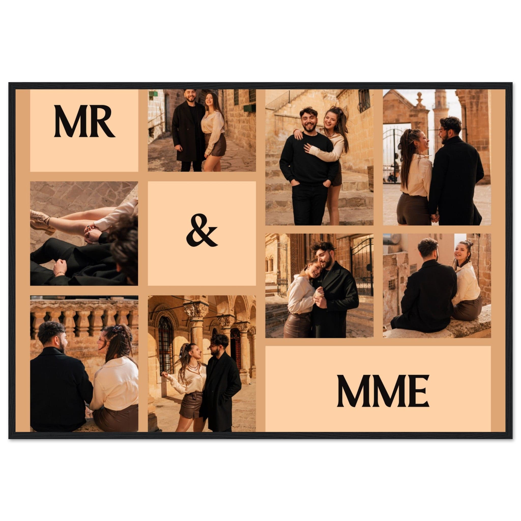 Canvanation Print Material 70x100 cm / 28x40″ / Noir Cadre Photo Pele Mele Couple "Mr & Mme"