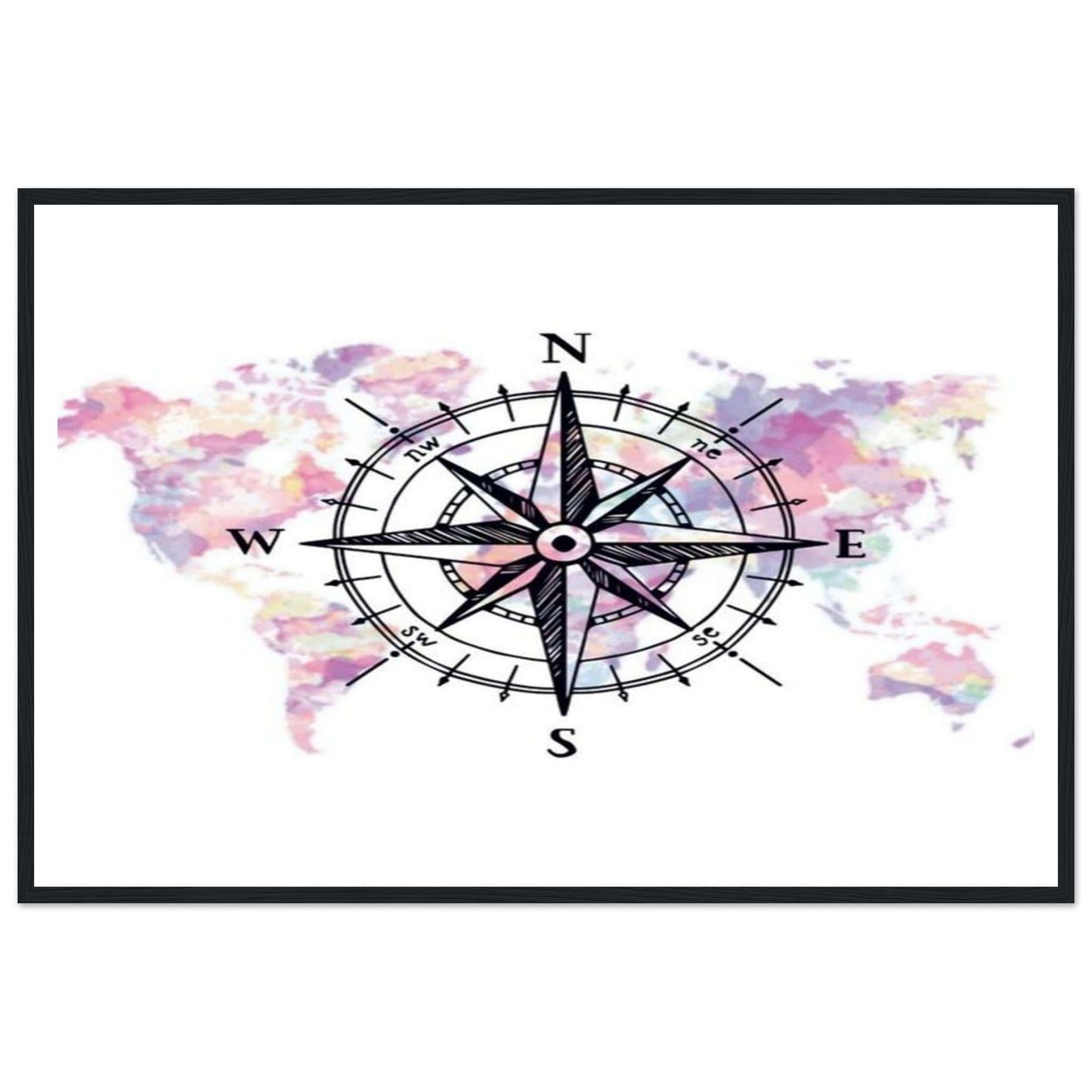 Canvanation Print Material 60x90 cm / 24x36″ Tableau Planisphere Du Monde - Destination Monde