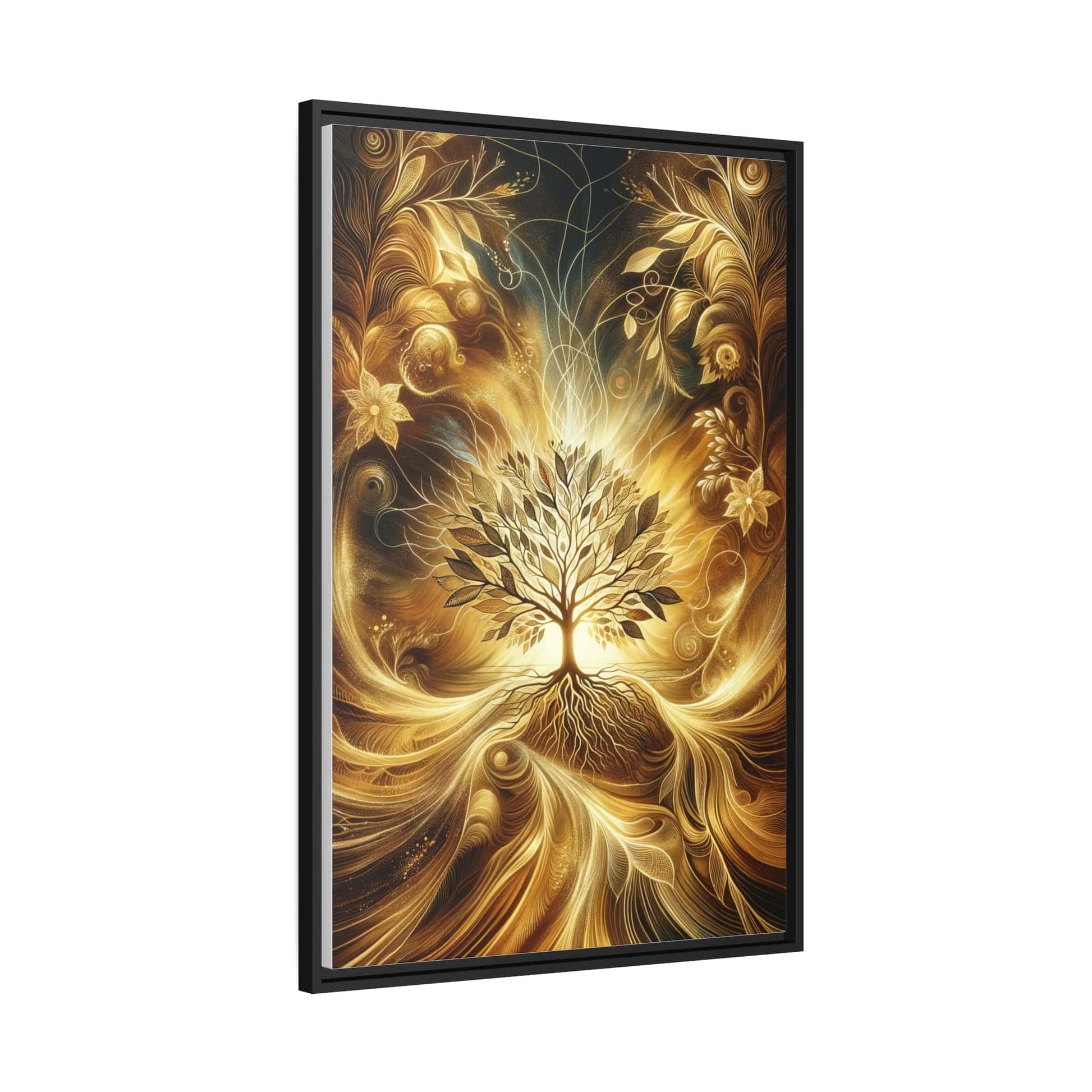 Printify Canvas Tableau L'arbre de vie doré : une œuvre majestueuse scintillant de vie et d'abondance