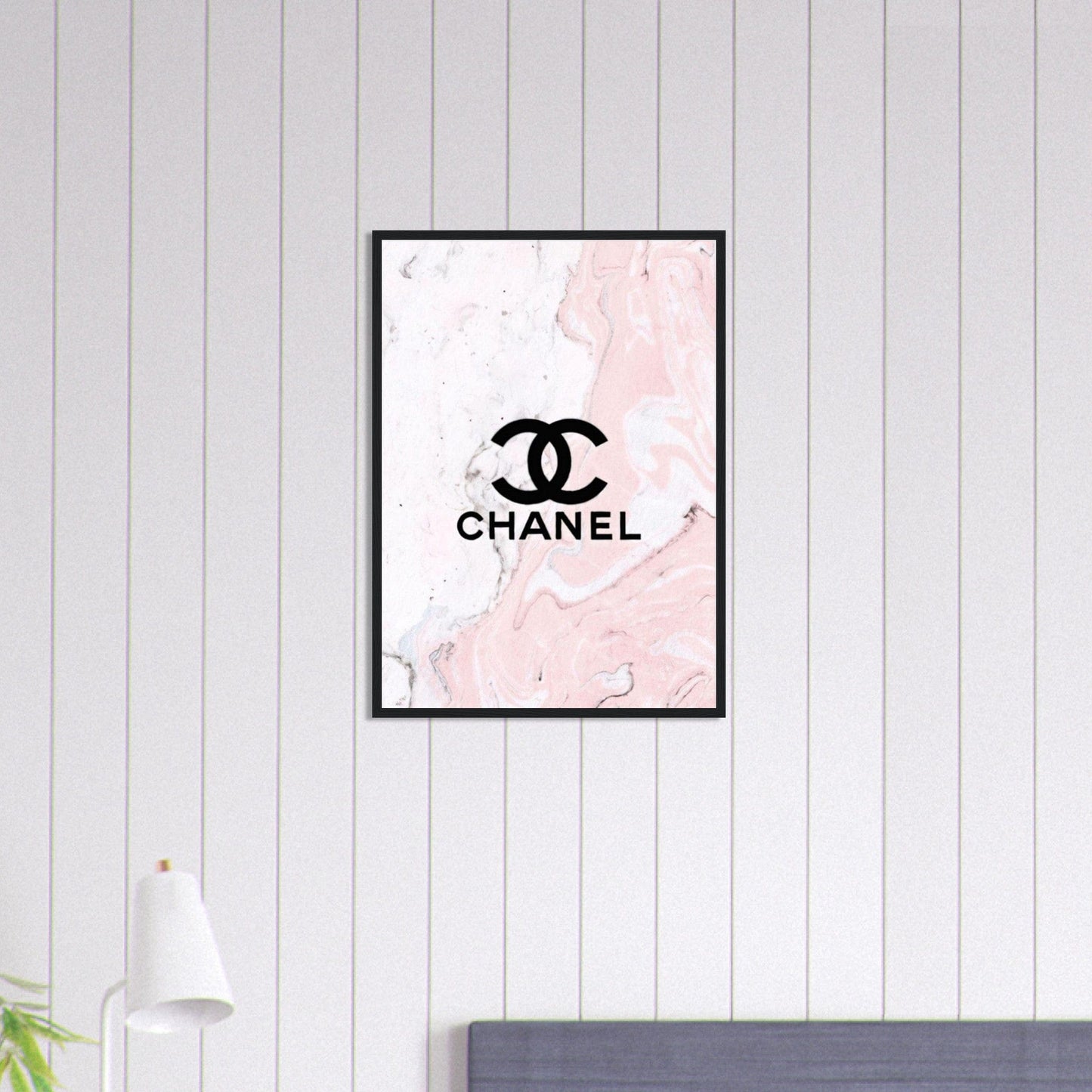 Canvanation Print Material 50x70 cm / 20x28″ Tableau Chanel Fond Rose Peinture