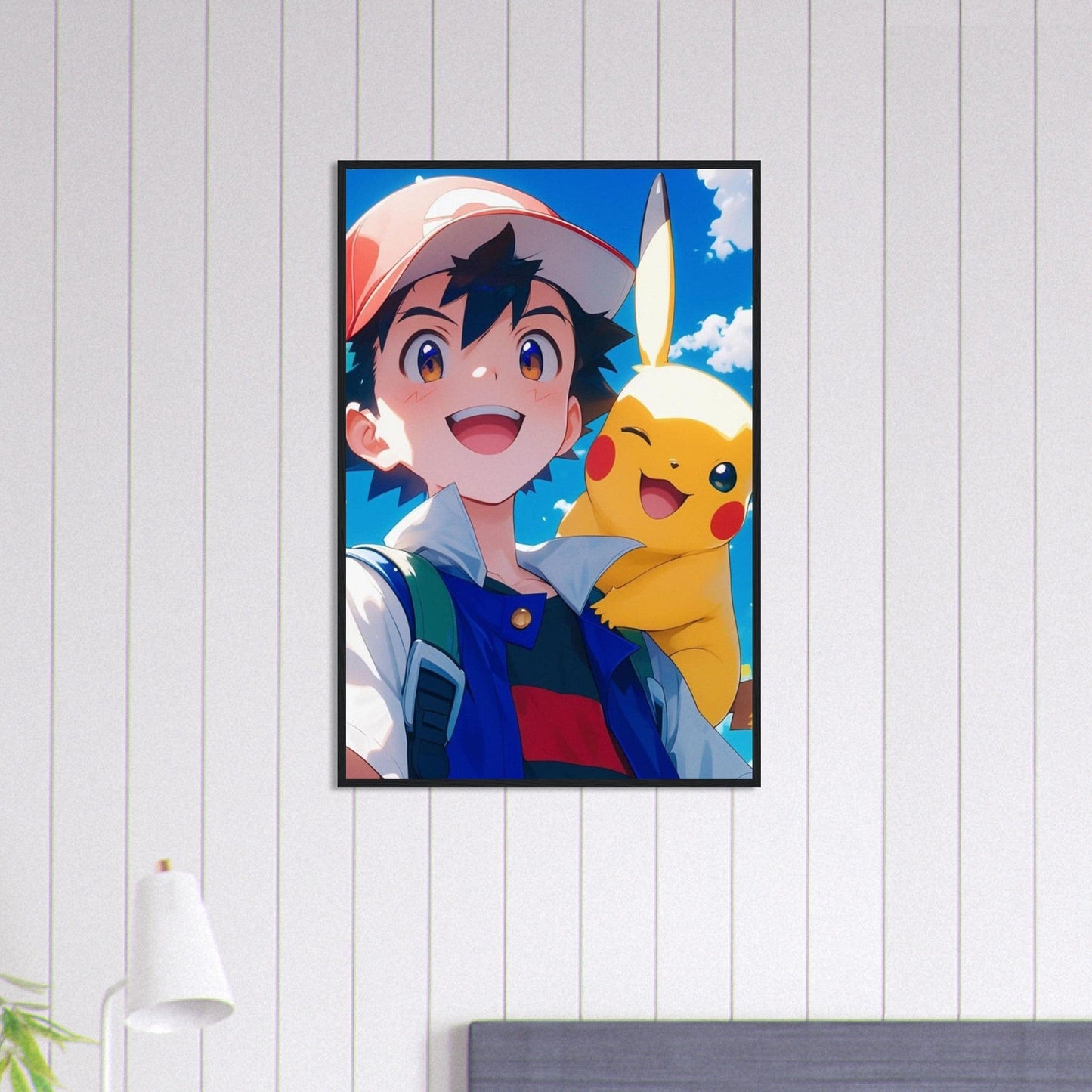 Canvanation Print Material 60x90 cm / 24x36″ Tableau Pokémon Sacha Et Pikachu