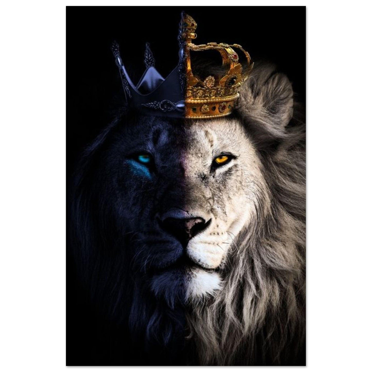 Canvanation Print Material 60x90 cm / 24x36″ Poster Lion Blanc Couronne