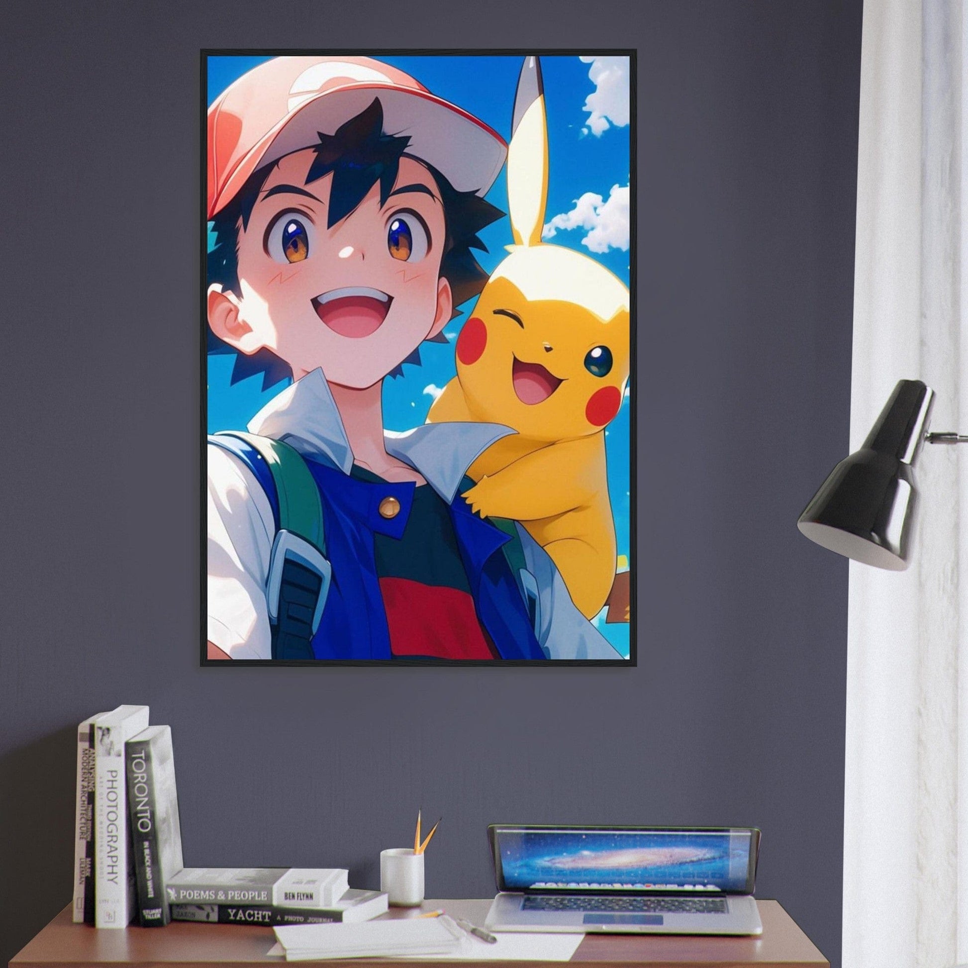Canvanation Print Material Tableau Pokémon Sacha Et Pikachu