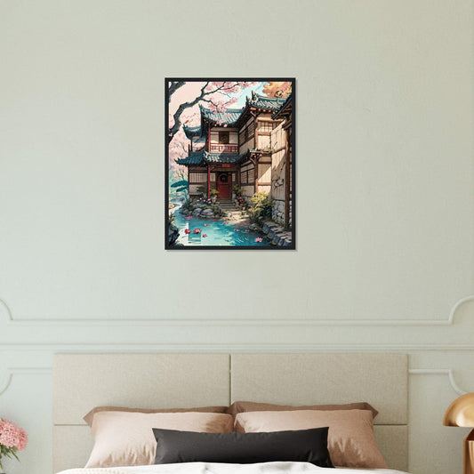 Canvanation Print Material 45x60 cm / 18x24″ Tableau Japon Paysage Maison