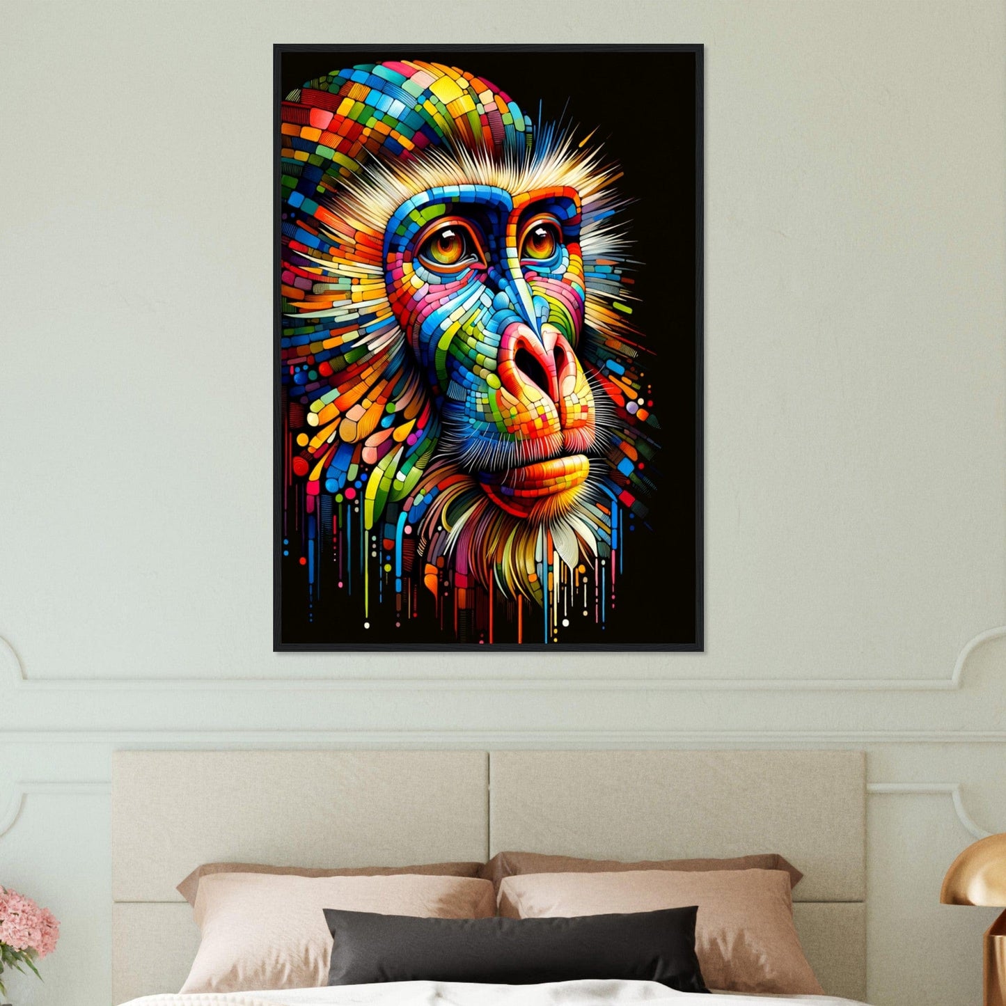 Canvanation Print Material Tableau Singe Pop Art Forme Géométrique