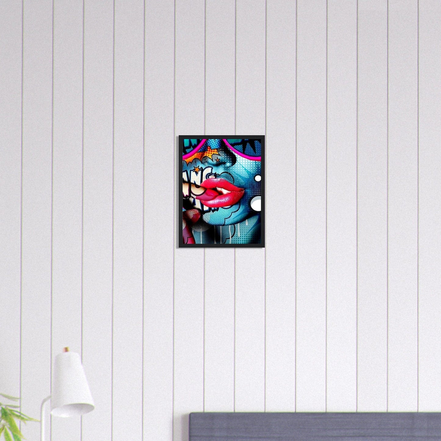 Canvanation Print Material 30x40 cm / 12x16″ Tableau Street Art Femme Pop Bleu