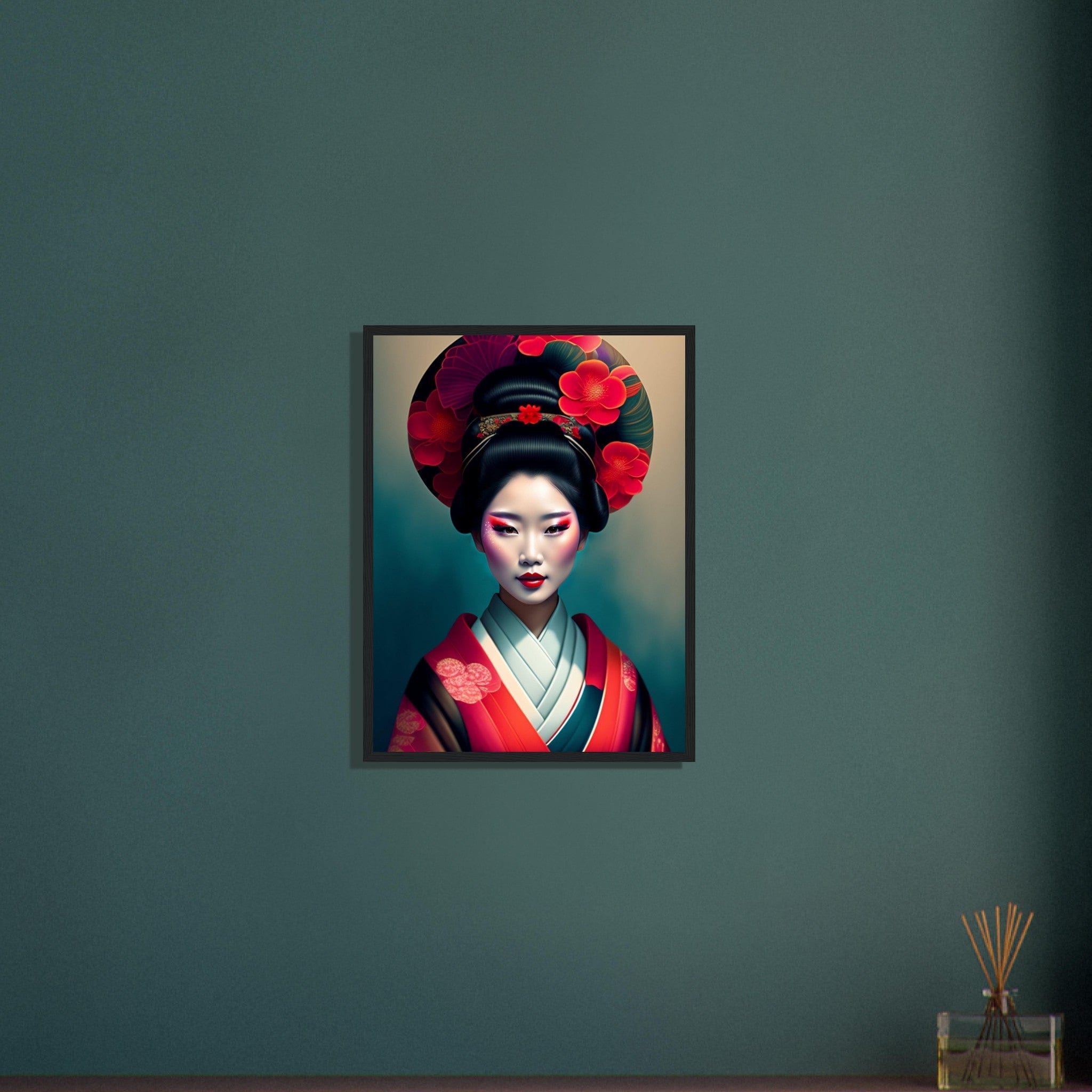 Canvanation Print Material Tableau Japon Geisha Kimono Fleurs
