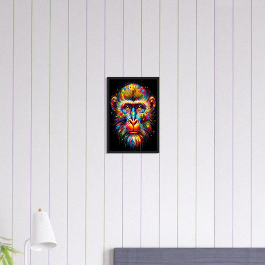 Canvanation Print Material 30x45 cm / 12x18″ Tableau Singe Pop Art Fond Noir Peinture