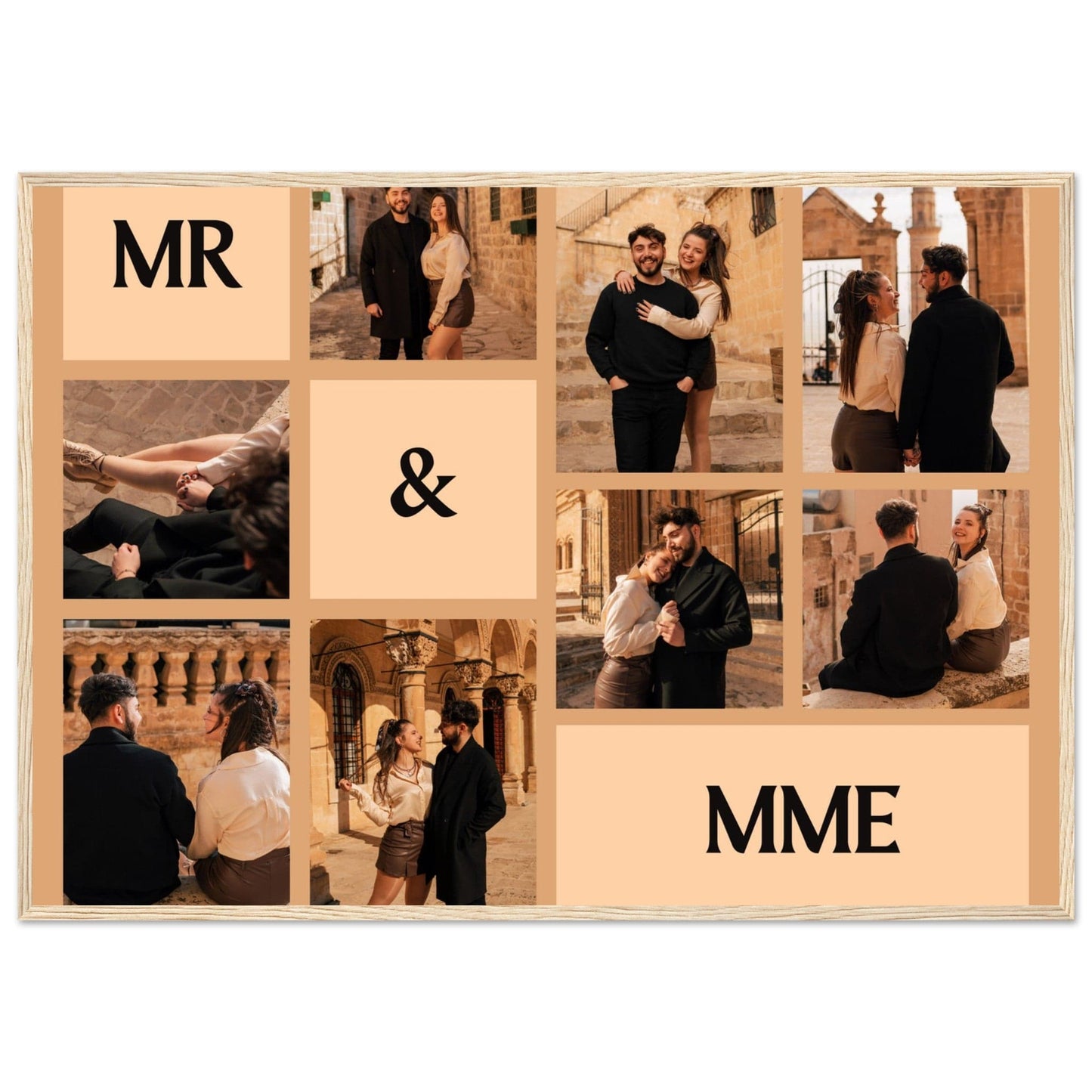 Canvanation Print Material 70x100 cm / 28x40″ / Bois Cadre Photo Pele Mele Couple "Mr & Mme"