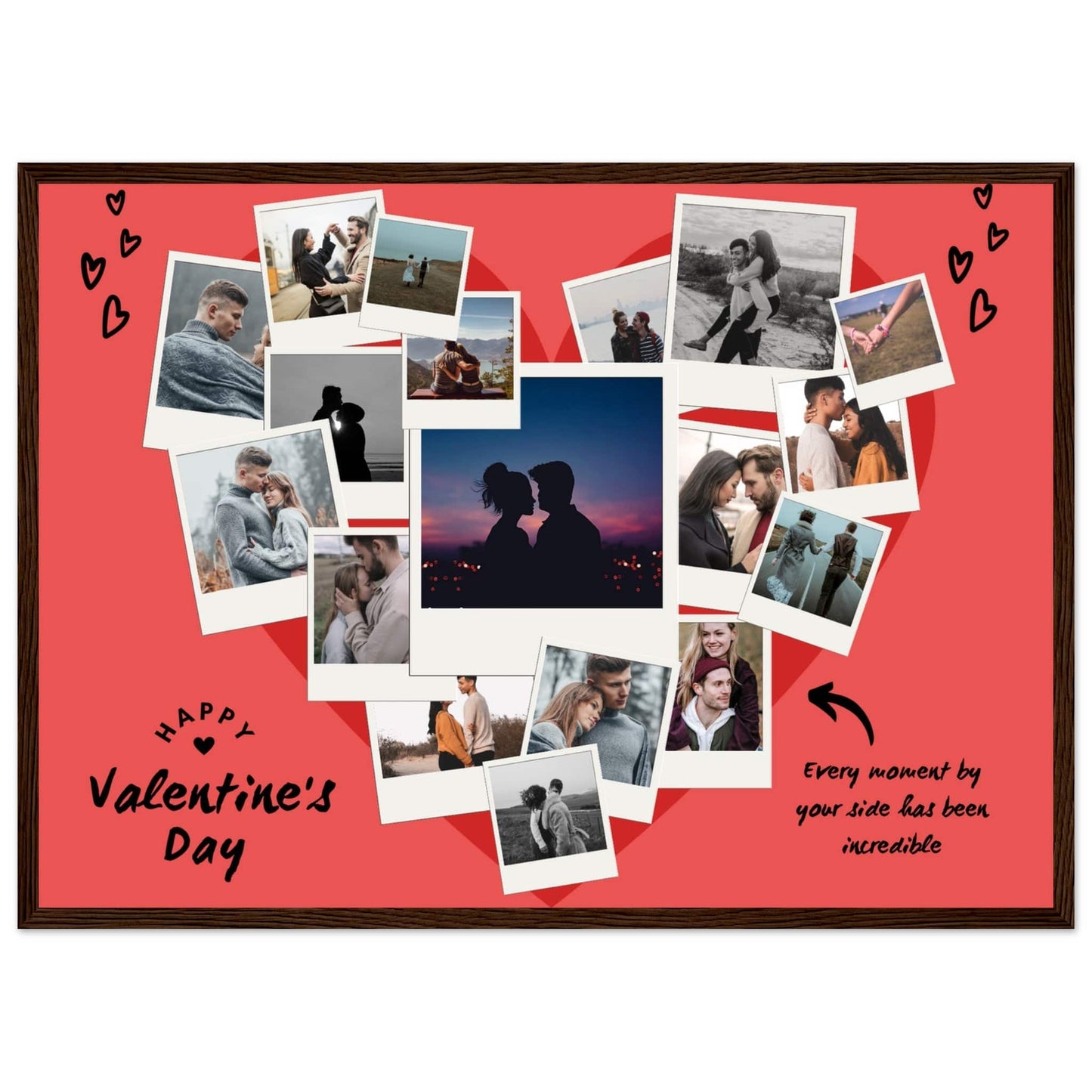 Canvanation Print Material 50x70 cm / 20x28″ / Noir Bois Pele Mele Cadre Photo Couple "Every Moment"