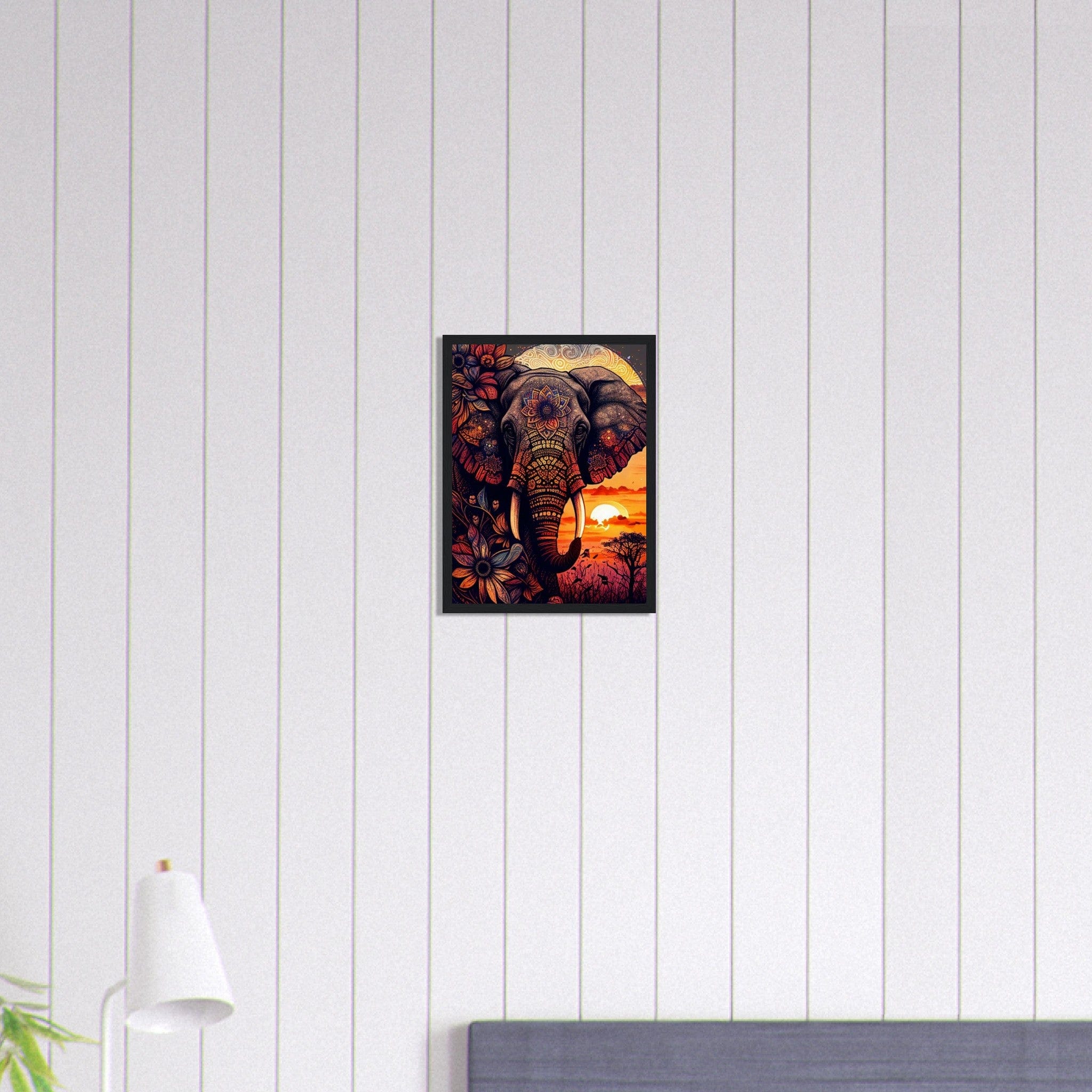 Canvanation Print Material 30x40 cm / 12x16″ Tableau Elephant Majesté en Gris