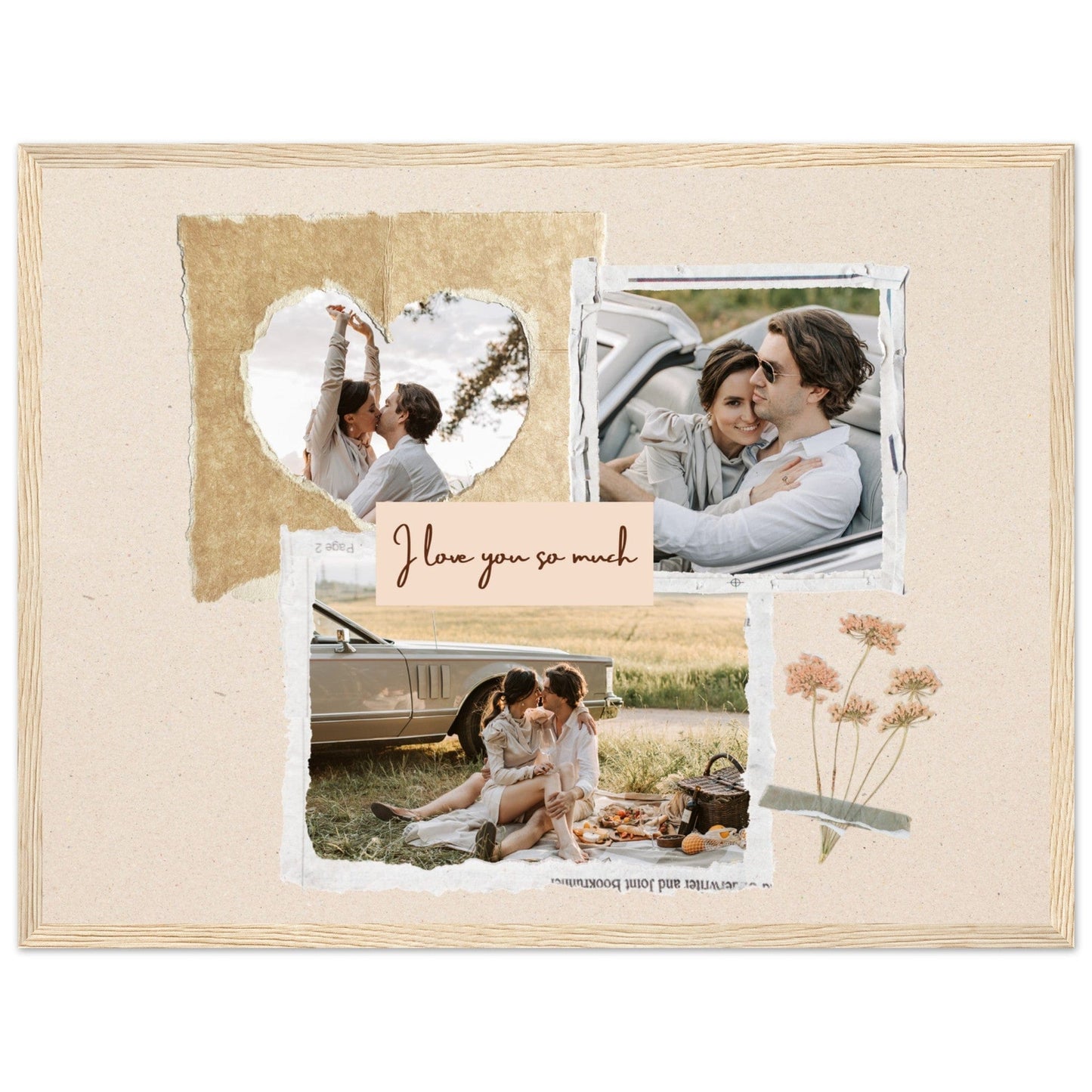 Canvanation Print Material 45x60 cm / 18x24″ / Bois Pele Mèle Couple "I Love You So Much"