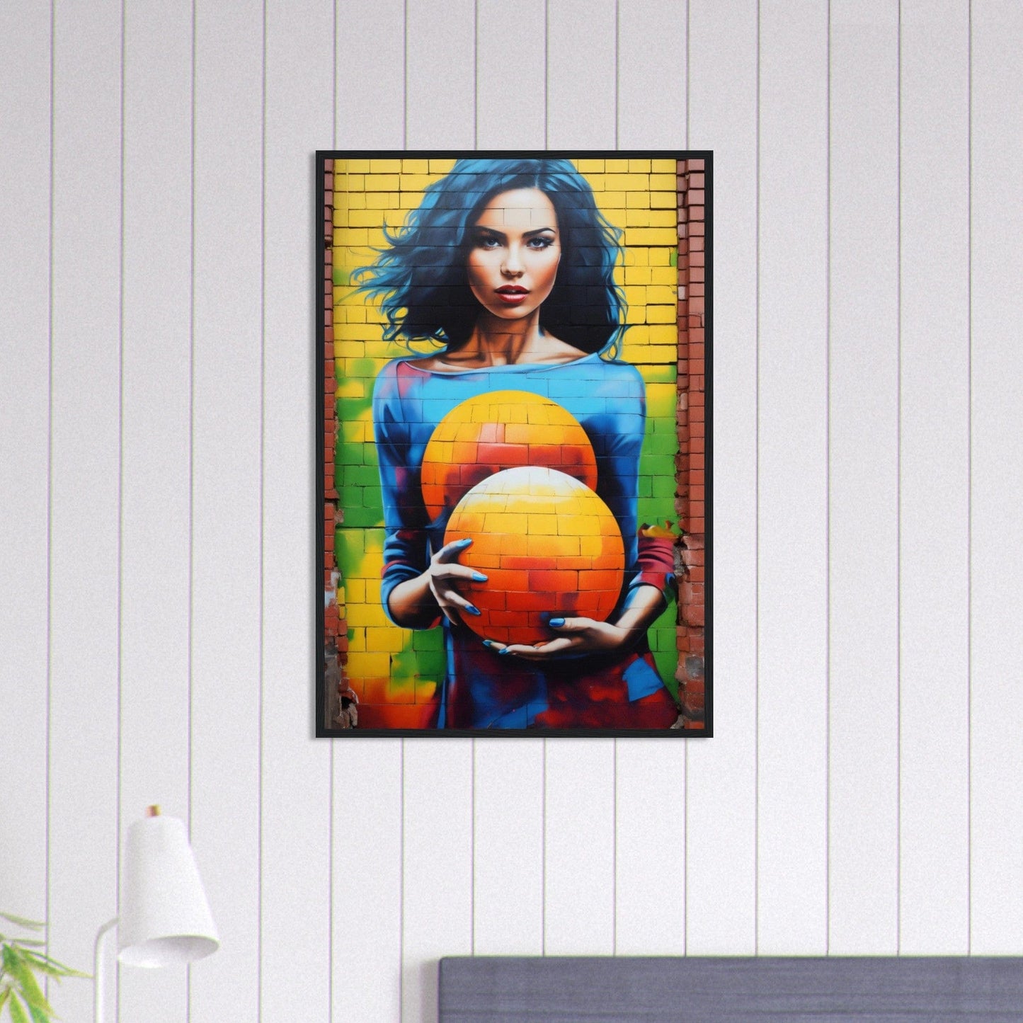 Canvanation Print Material 60x90 cm / 24x36″ Tableaux Street Art Femme Monde Rond