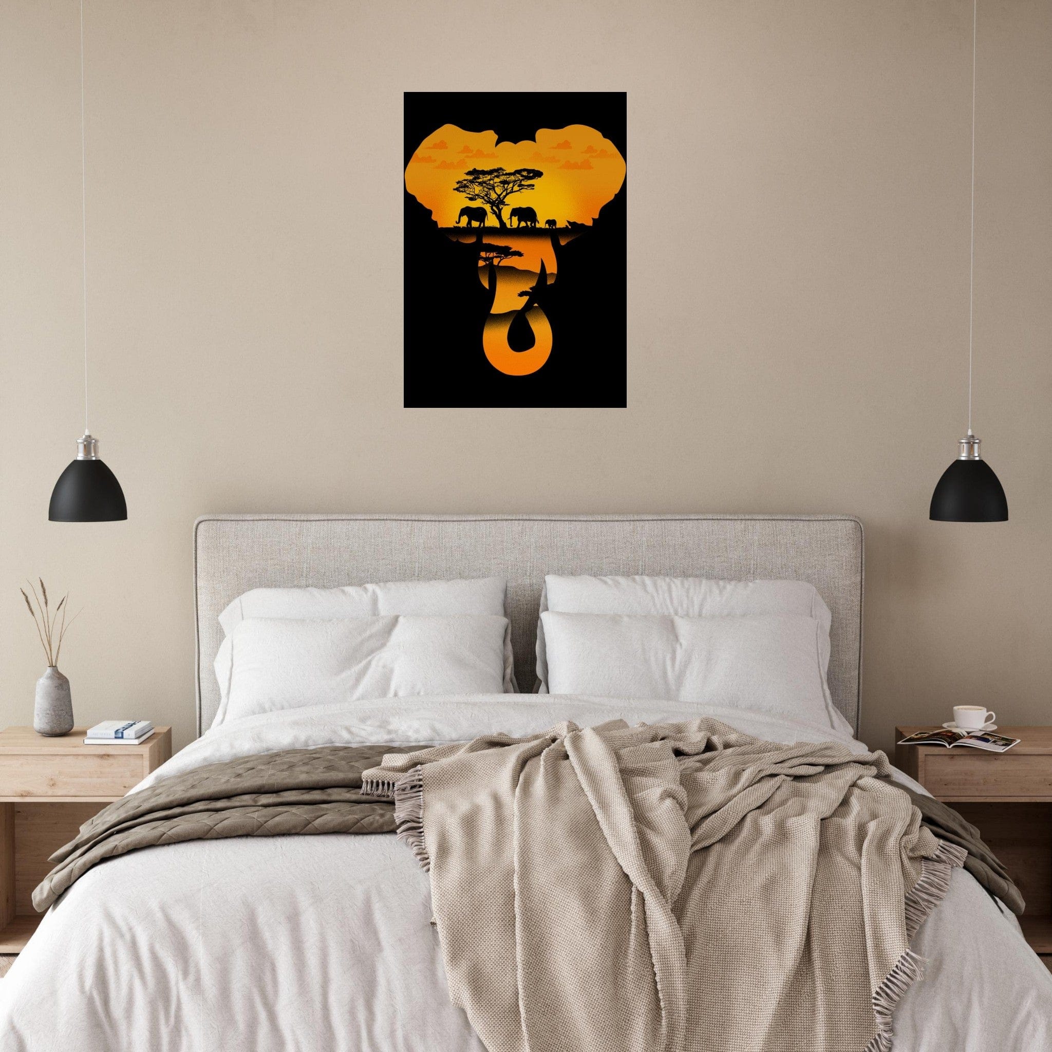 Gelato Print Material Affiche Africaine Elephant Village