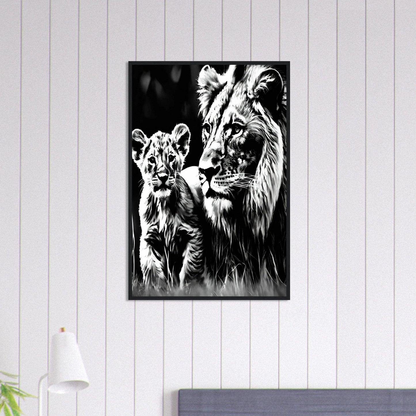 Canvanation Print Material 60x90 cm / 24x36″ Tableau Lionceau Rugissement Naissant