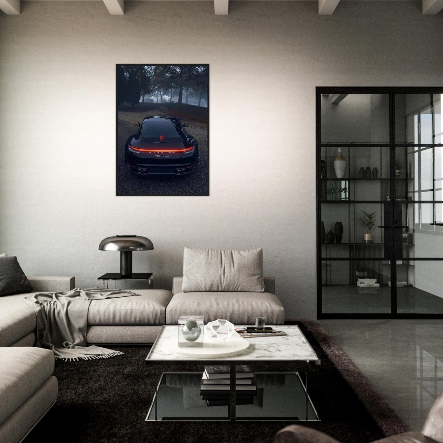 Gelato Print Material Tableau Porsche Noir