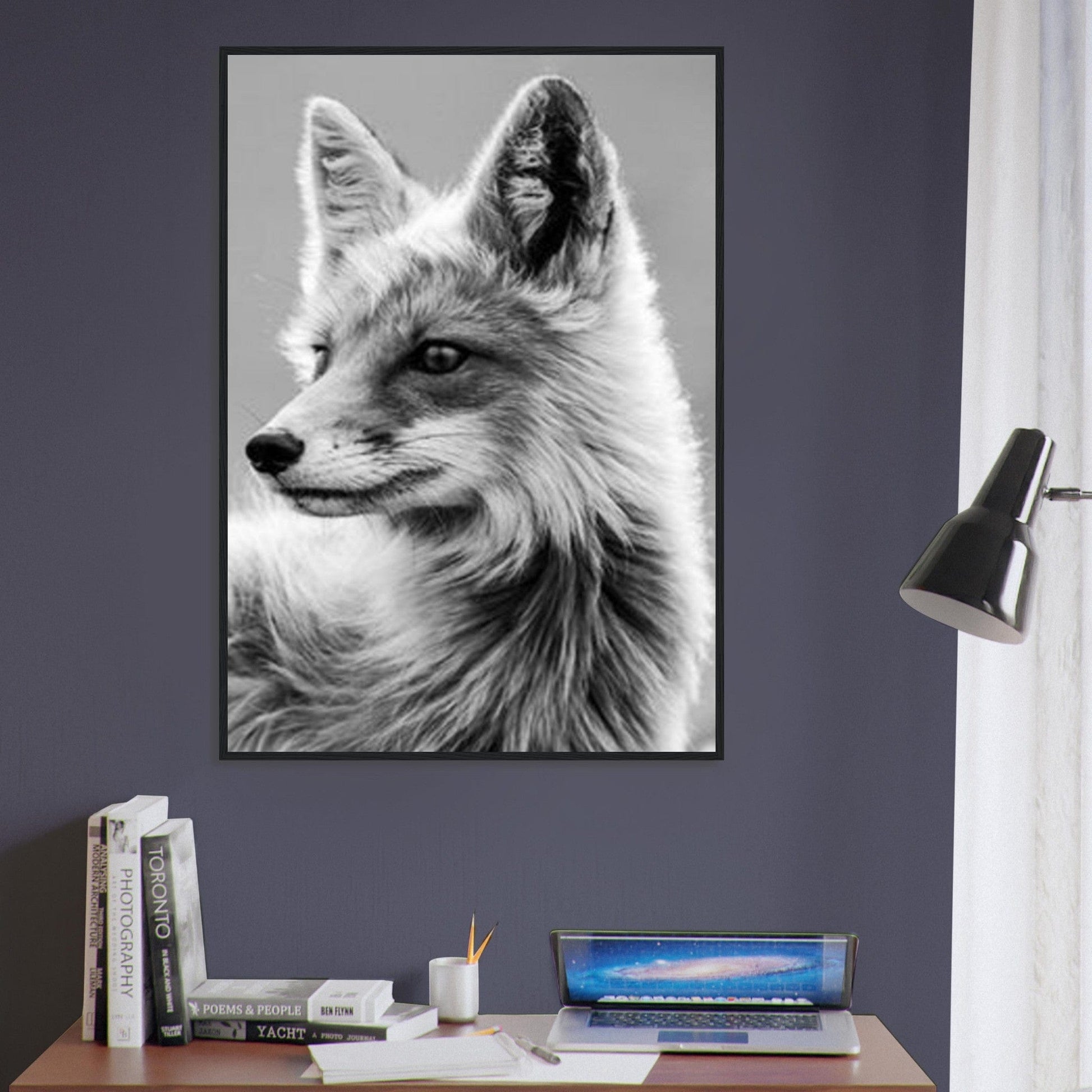 Canvanation Print Material Tableau Photo Noir Et Blanc-Animaux-Renard