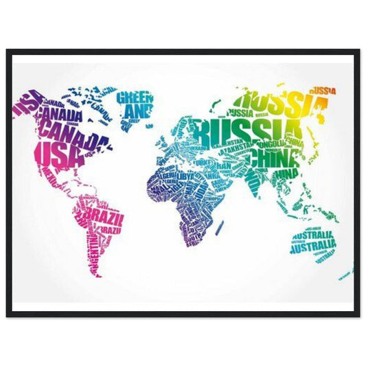 Canvanation Print Material 60x80 cm / 24x32″ Tableau Planisphere Du Monde - Cartographie Artistique