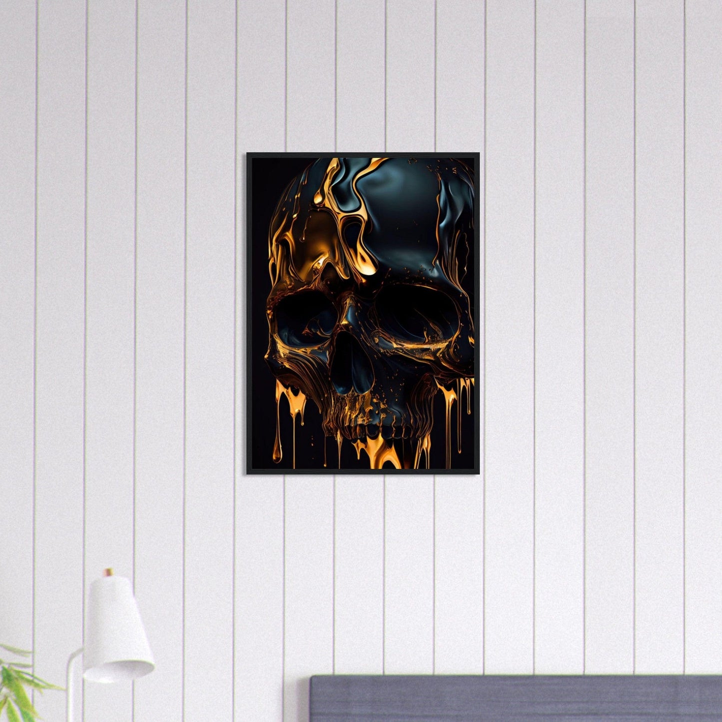 Canvanation Print Material 50x70 cm / 20x28″ Tableau Tête De Mort Crâne Doré