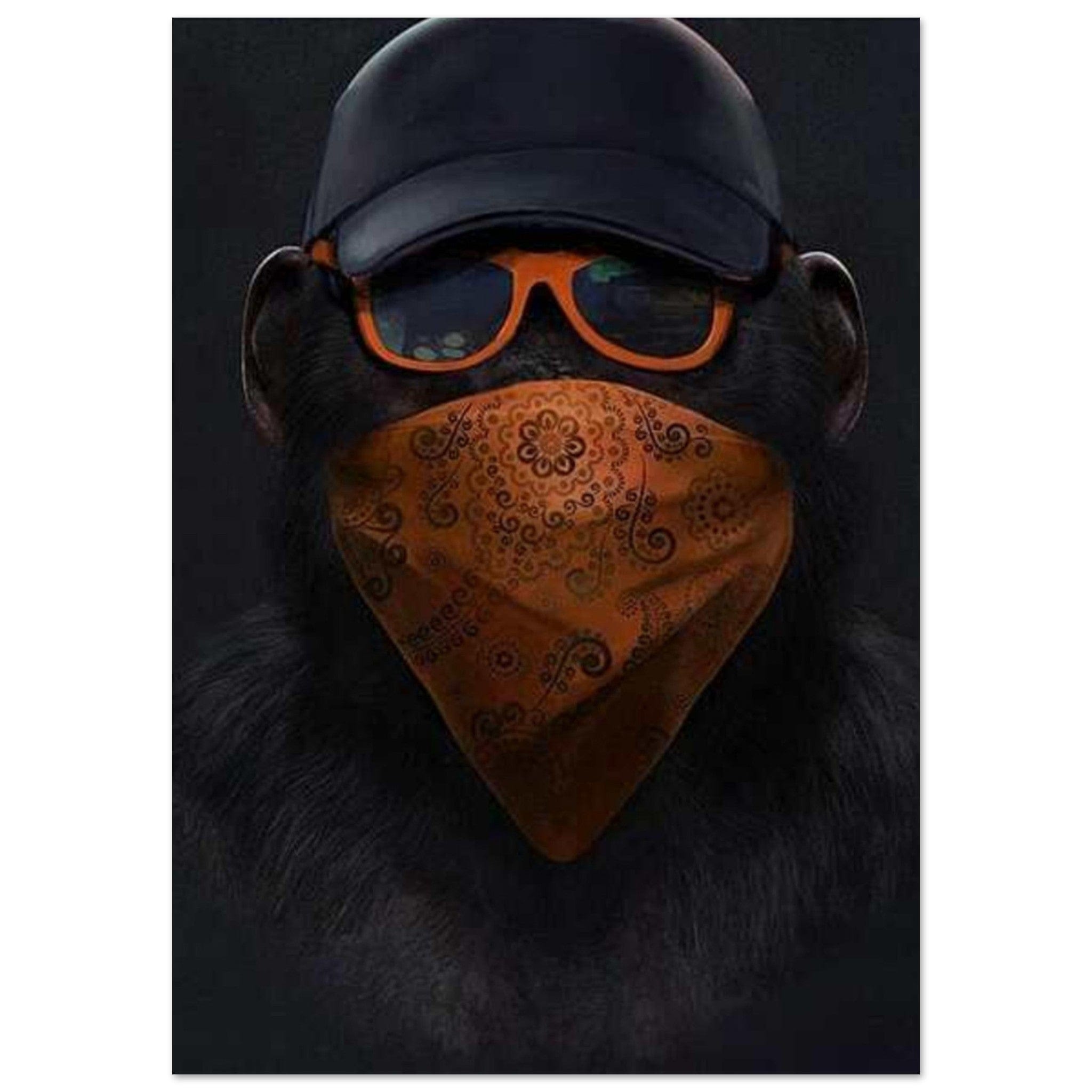Canvanation Print Material A0 (84.1 x 118.9 cm) Poster Singe Orange Noir