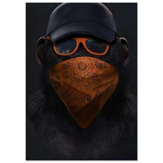 Canvanation Print Material A0 (84.1 x 118.9  cm) Poster Singe Orange Noir
