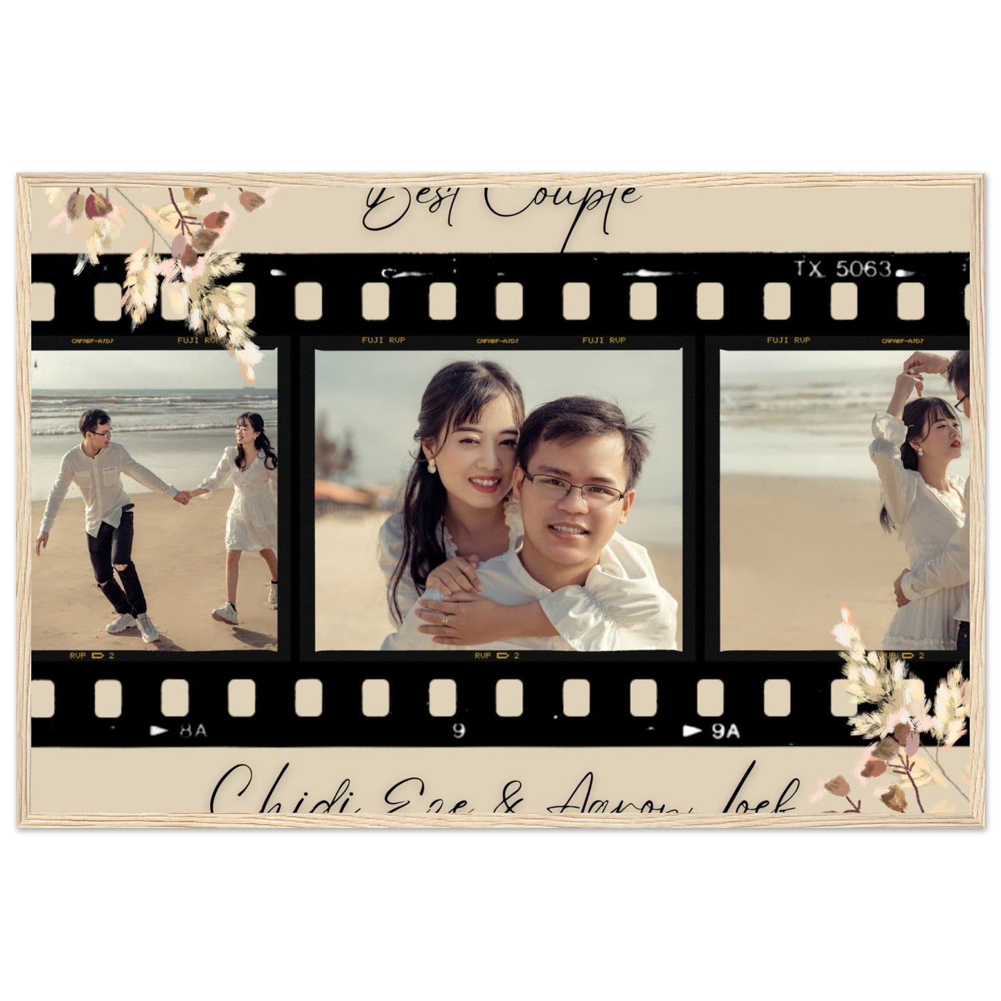Canvanation Print Material 60x90 cm / 24x36″ / Bois Cadre Photos Pele Mele Couple 'Best Couple"