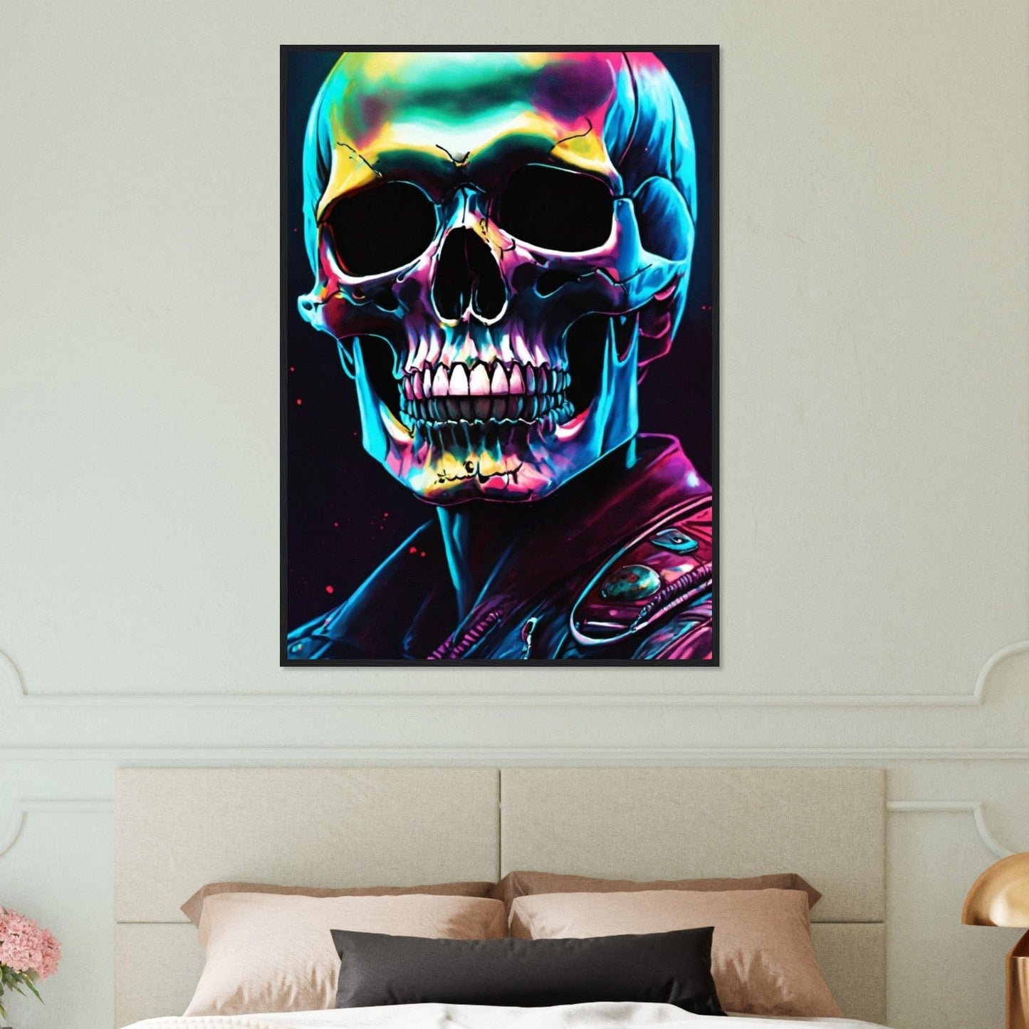 Canvanation Print Material Tableau Tête De Mort Biker