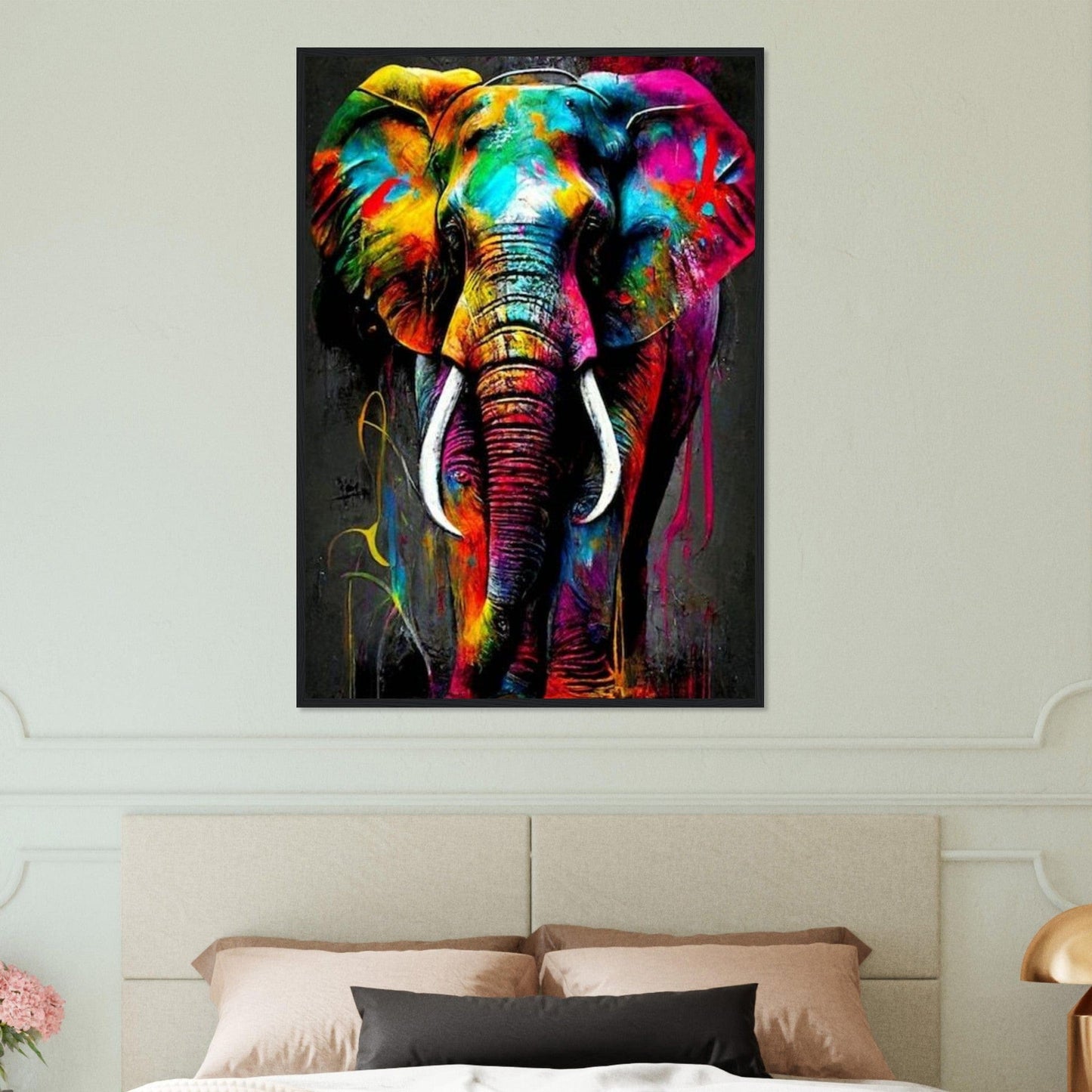 Canvanation Print Material Tableau Elephant Sous le Ciel Africain