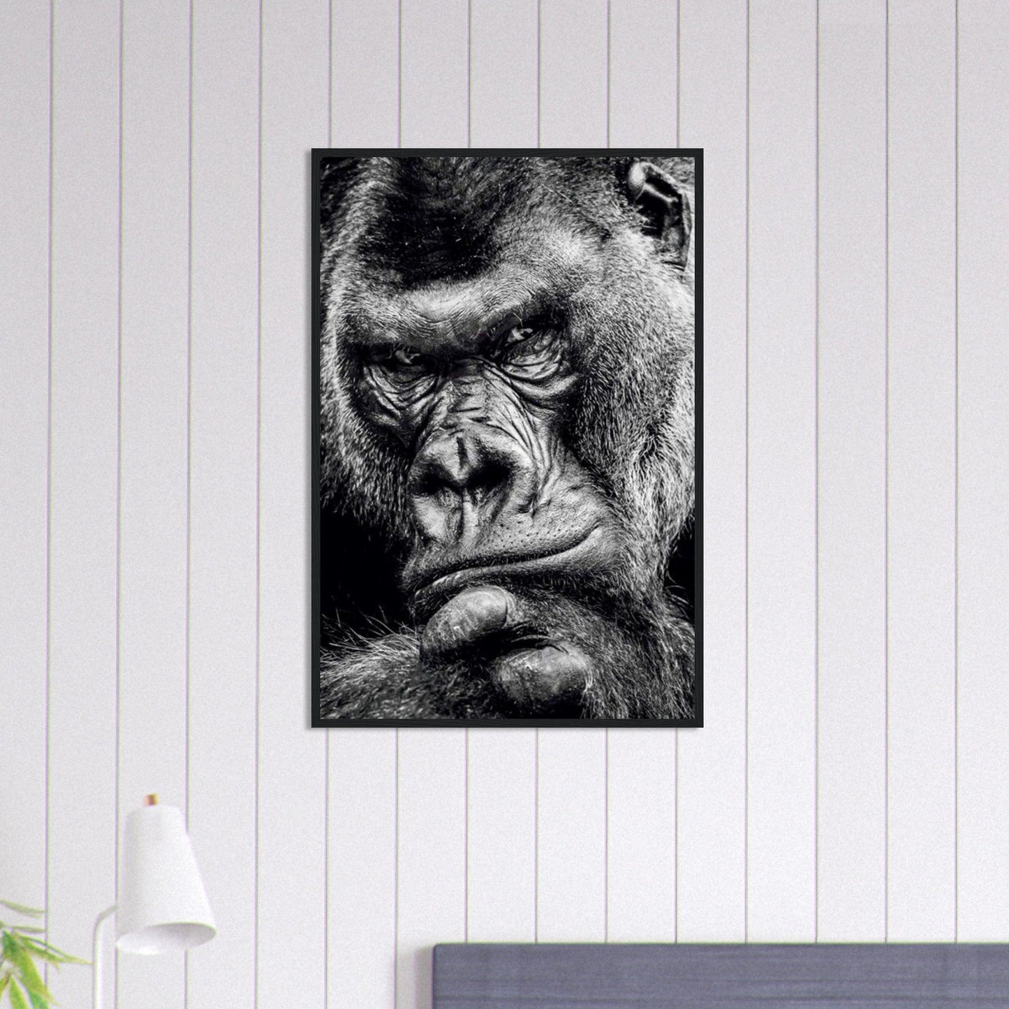 Canvanation Print Material 60x90 cm / 24x36″ Tableau Gorille Noir et Blanc