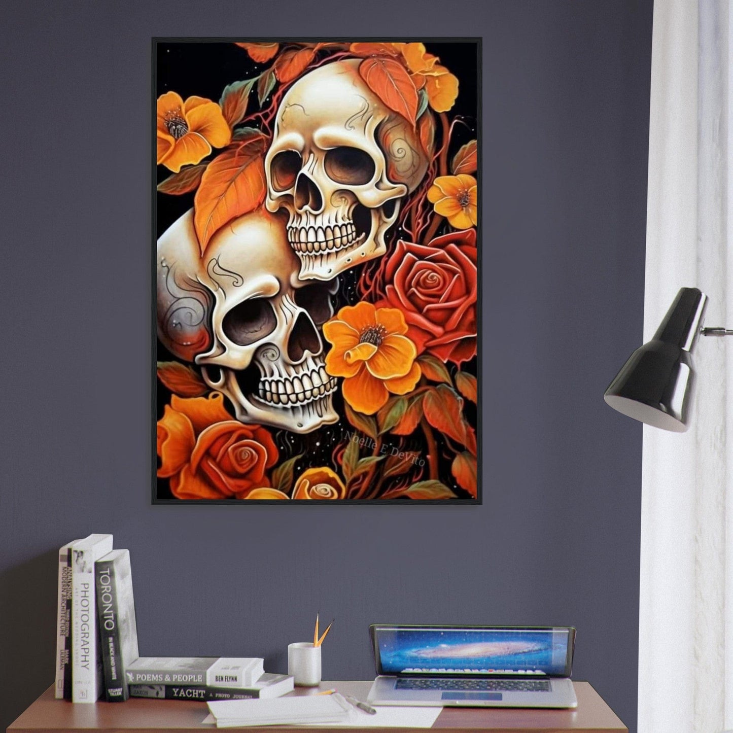 Canvanation Print Material Tableau Tête De Mort Couple Éternel