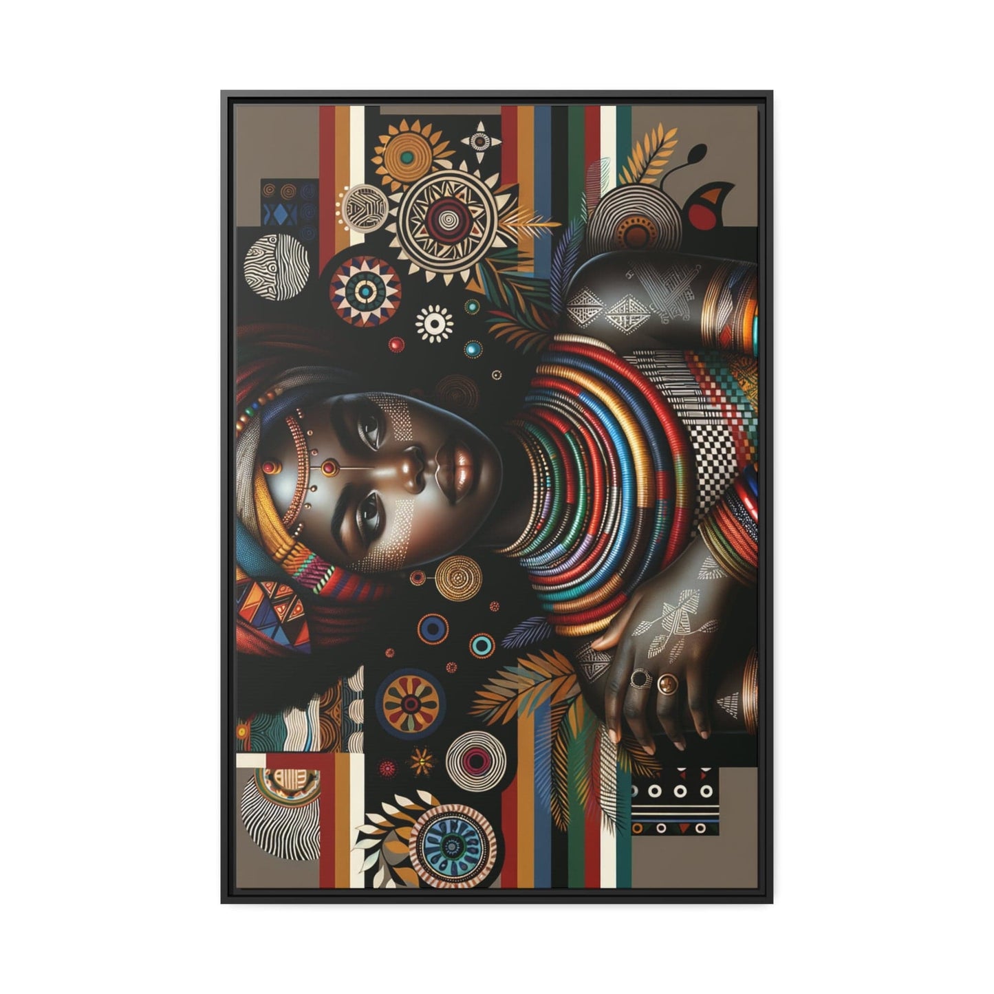 Printify Canvas 81.30 Cm″ x 121.90 Cm″ (Vertical) Tableau "La beauté authentique et la puissance des femmes africaines"