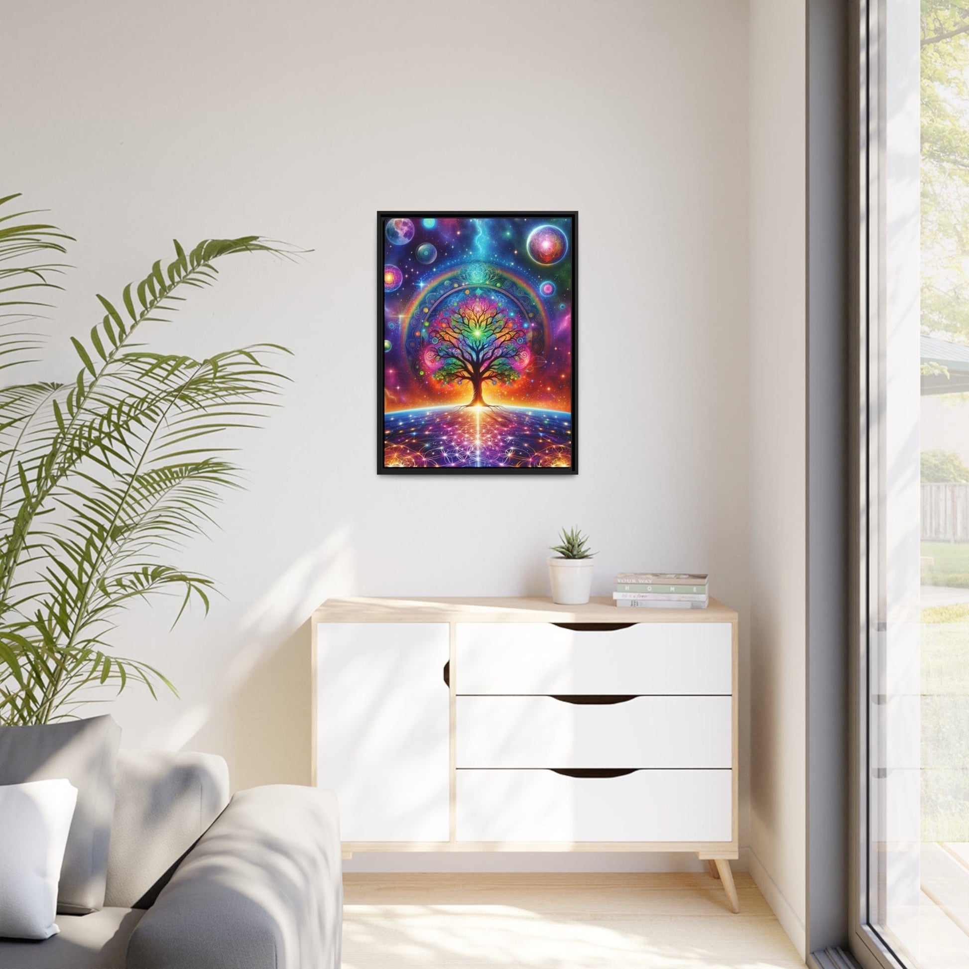 Printify Canvas Tableau Arbre De Vie Et Les Galaxies